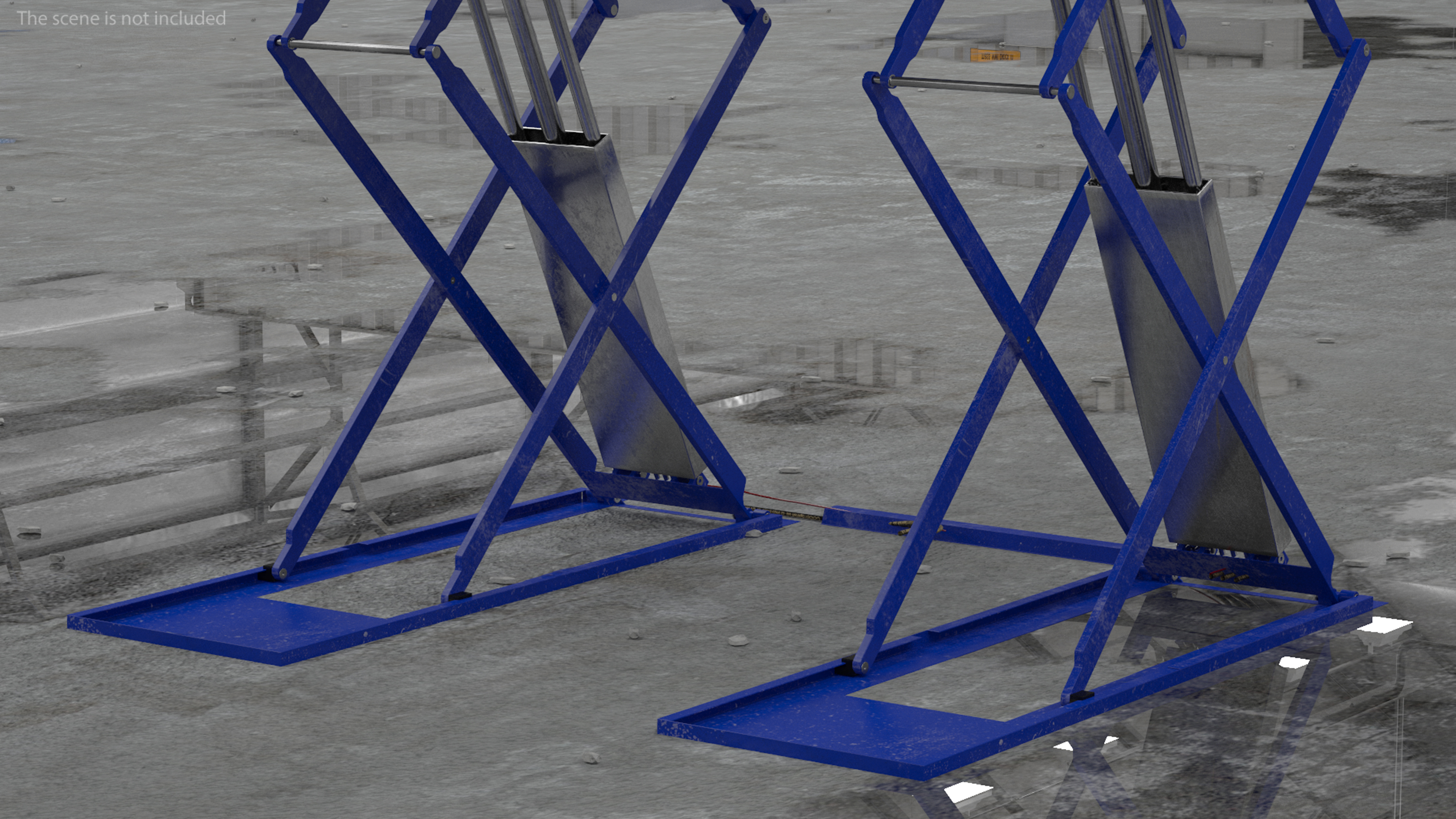 3D Automotive Scissor Lift and Sedan model