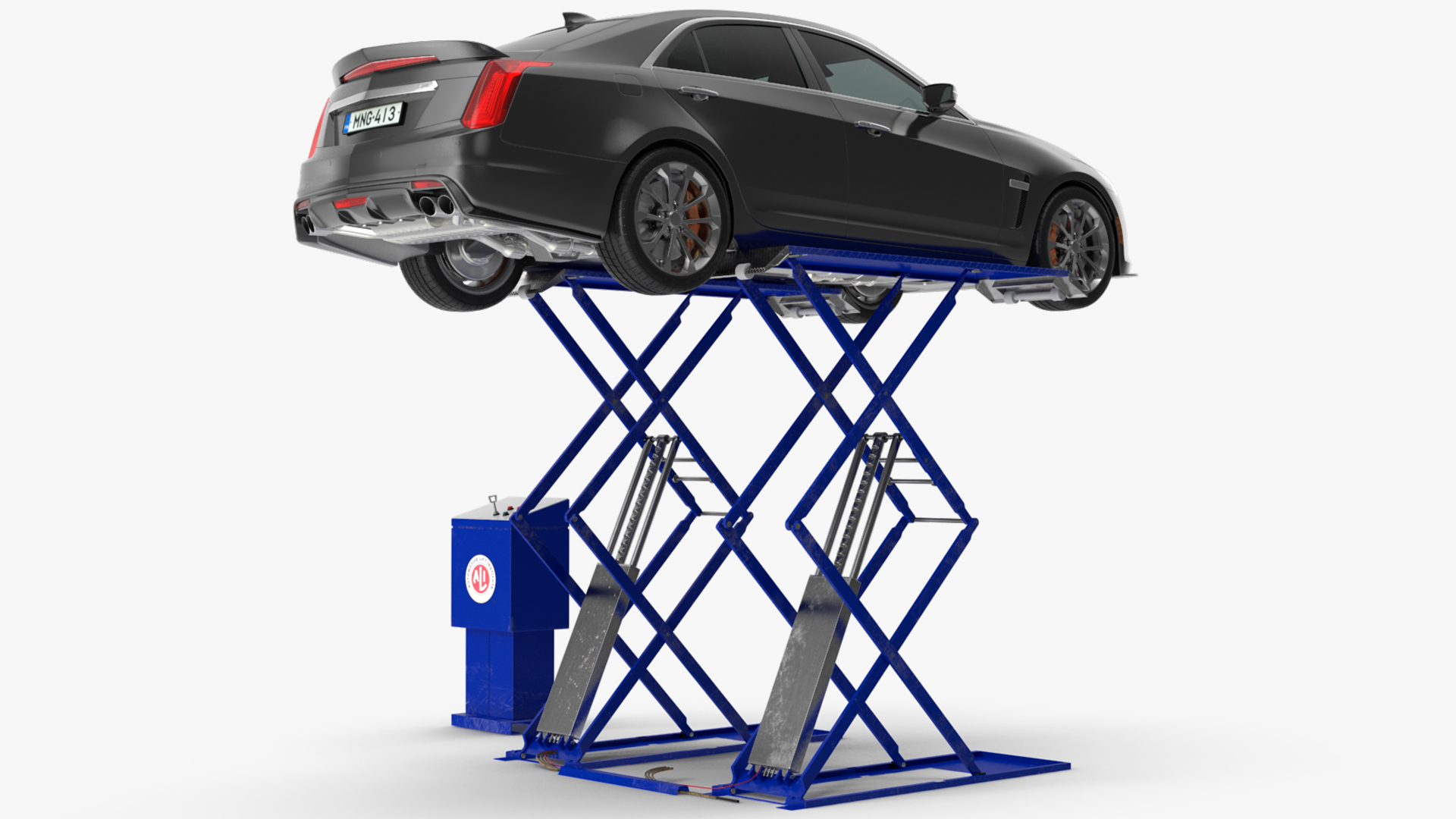 3D Automotive Scissor Lift and Sedan model