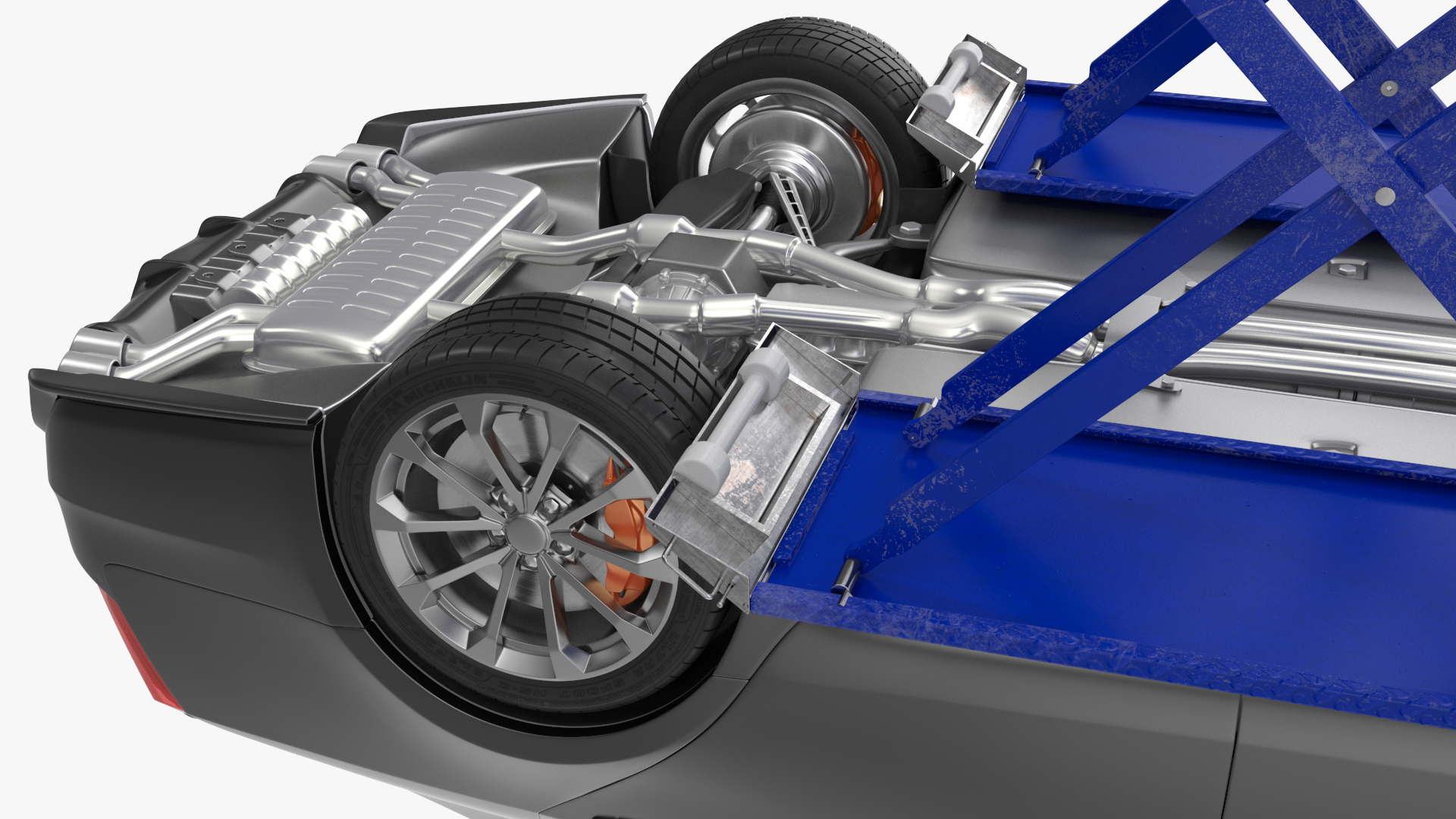 3D Automotive Scissor Lift and Sedan model