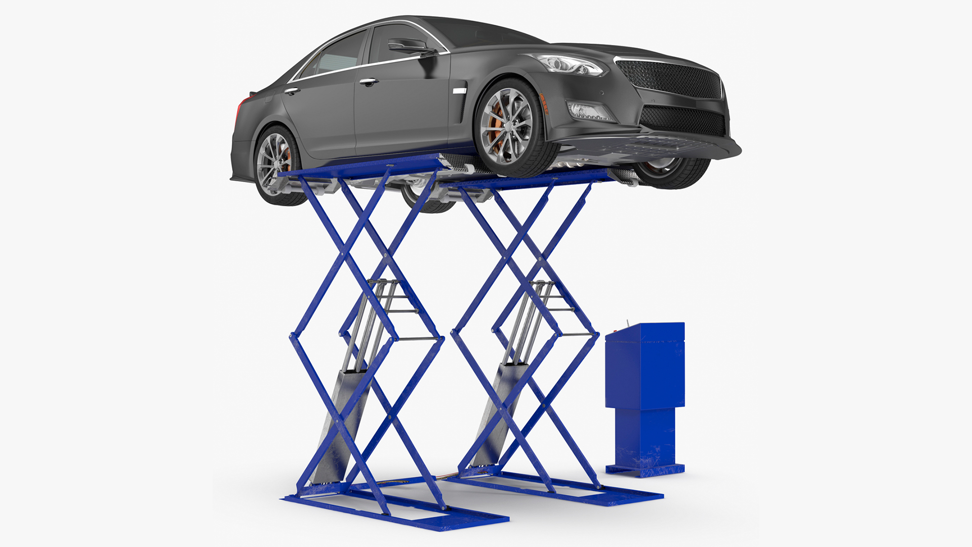 3D Automotive Scissor Lift and Sedan model