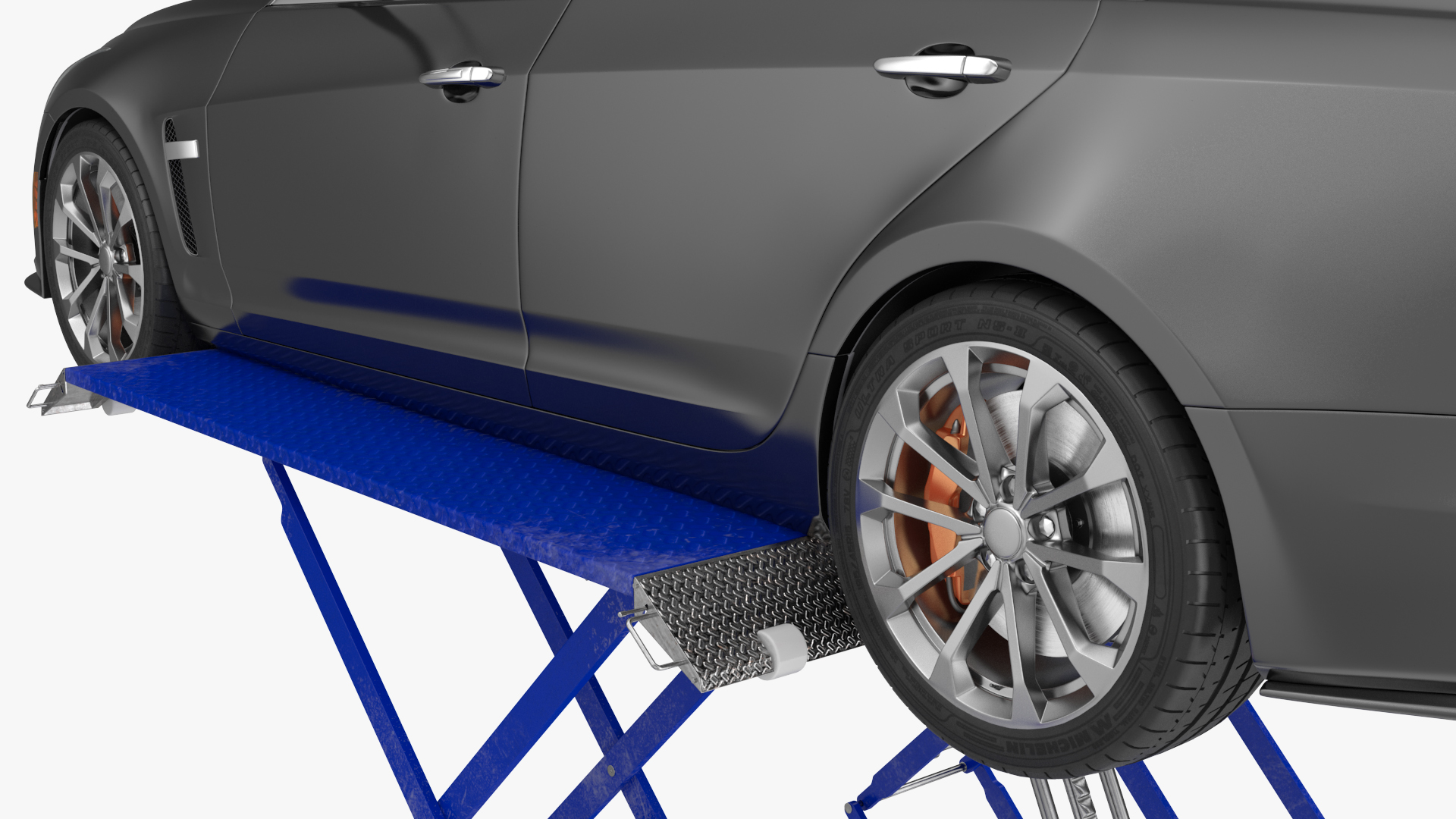 3D Automotive Scissor Lift and Sedan model