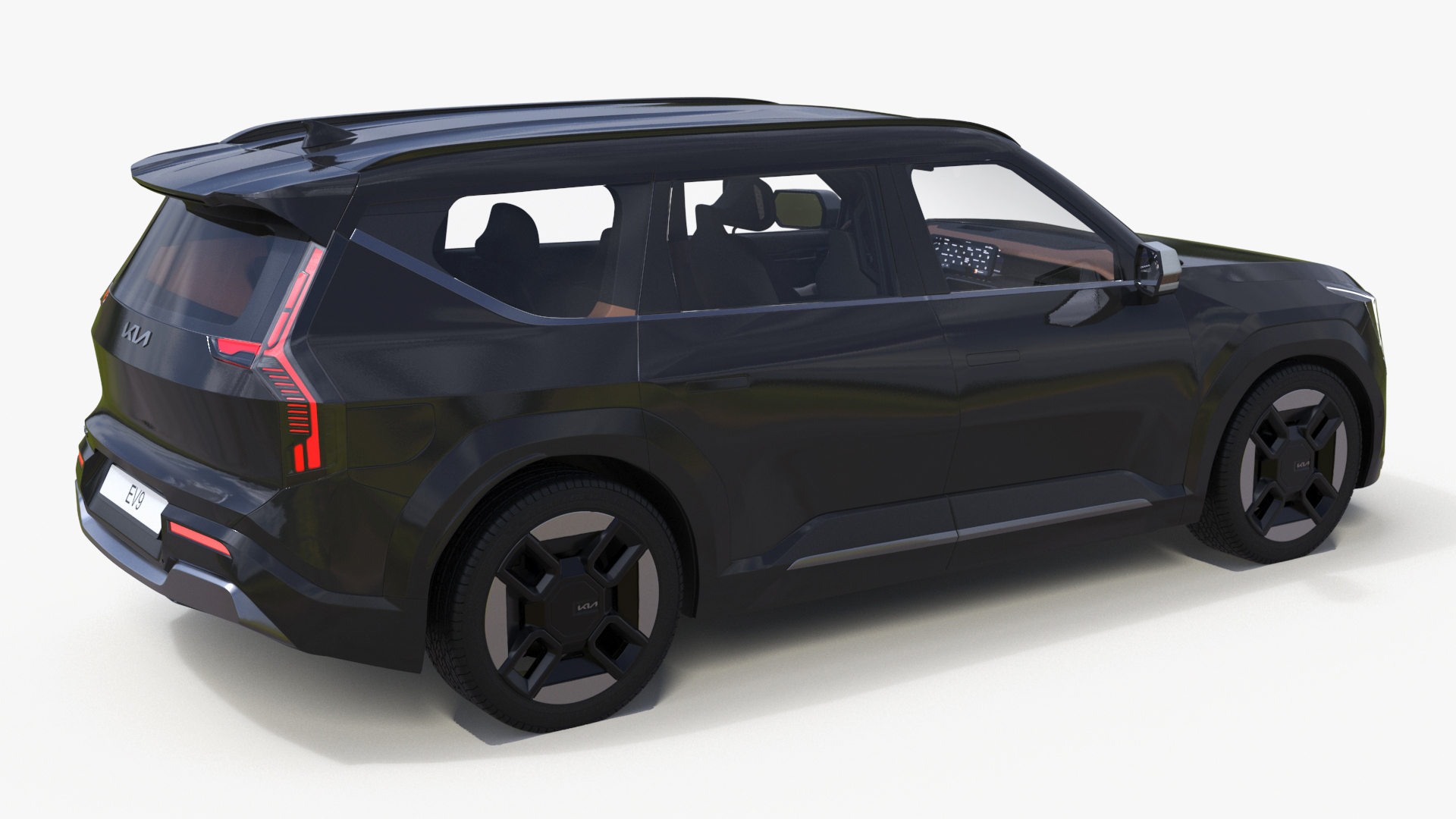 3D model KIA EV9 Luxury SUV Black Simplified