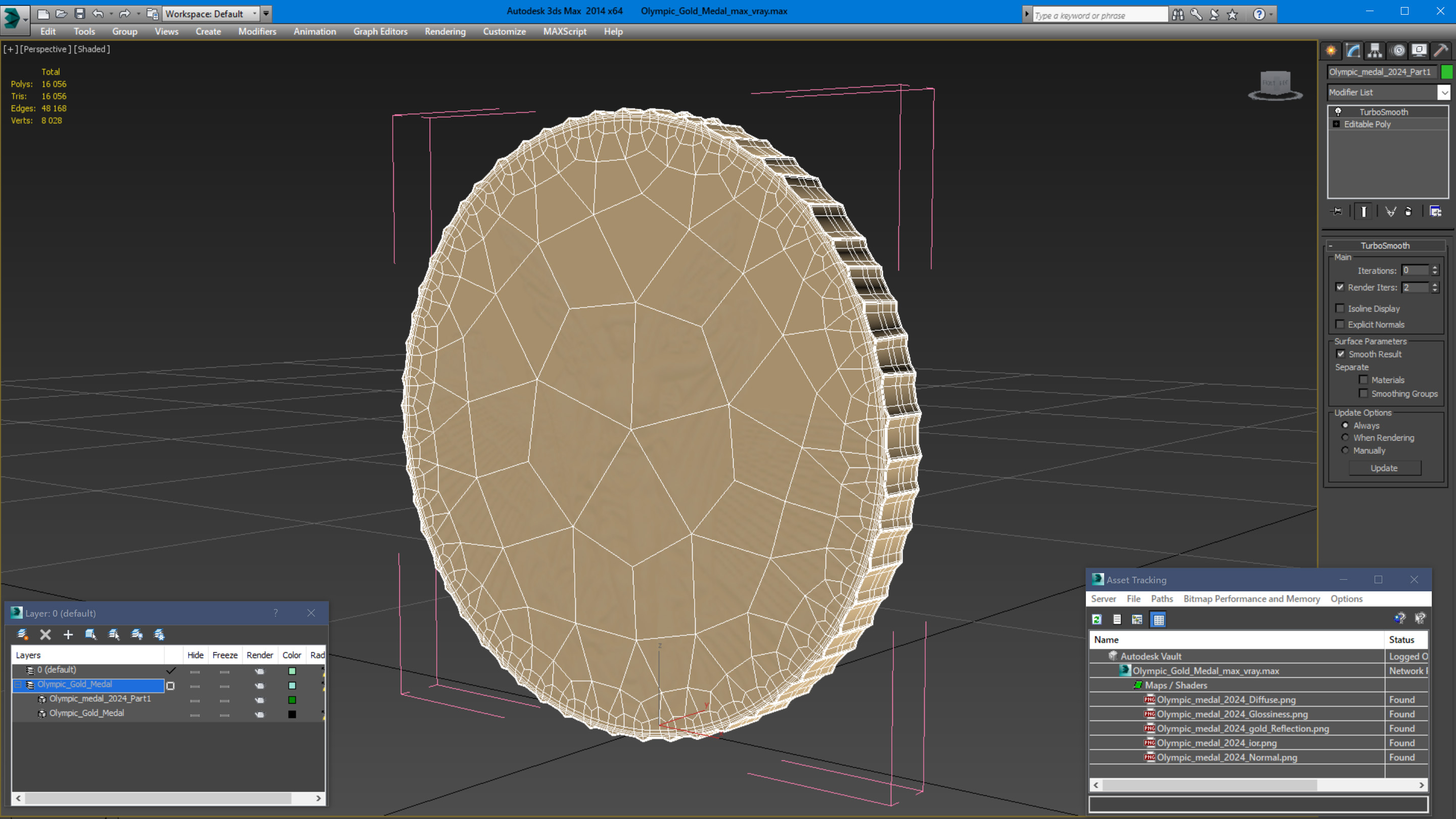 3D Olympic Gold Medal model