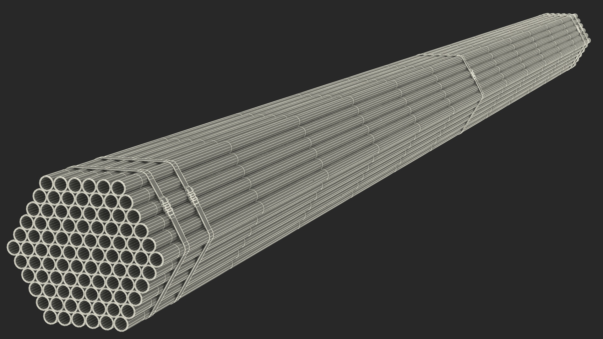 Thin Steel Pipes Bundle 6 Meters 3D