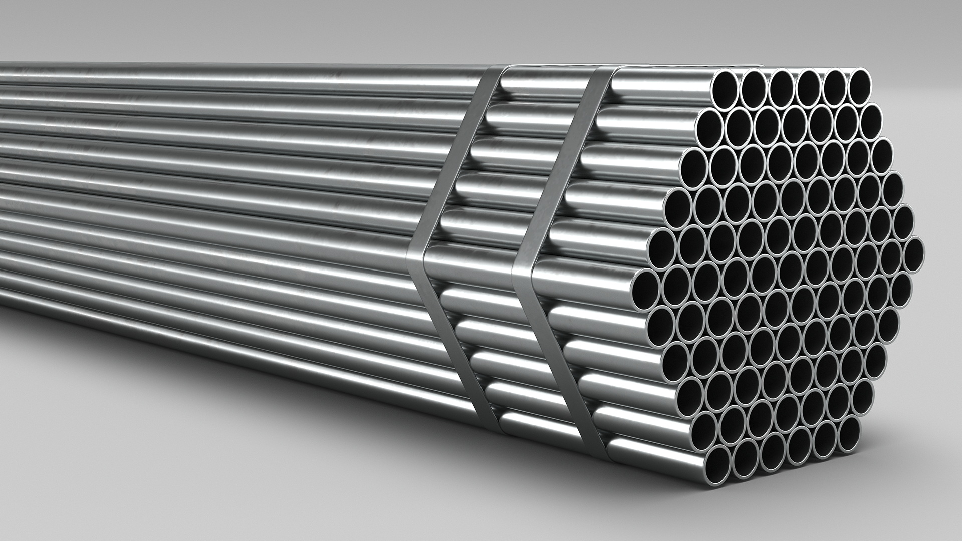 Thin Steel Pipes Bundle 6 Meters 3D