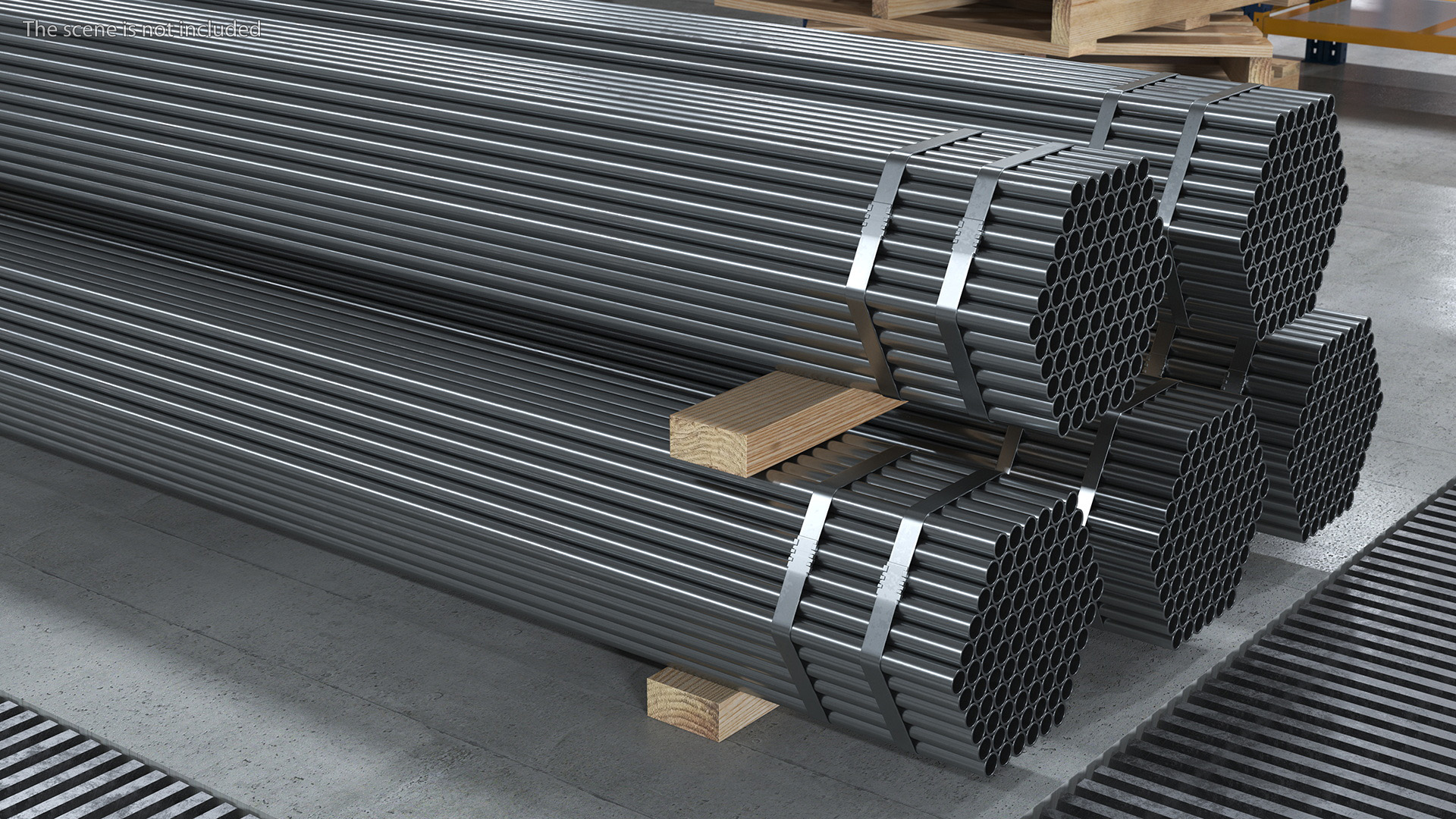 Thin Steel Pipes Bundle 6 Meters 3D