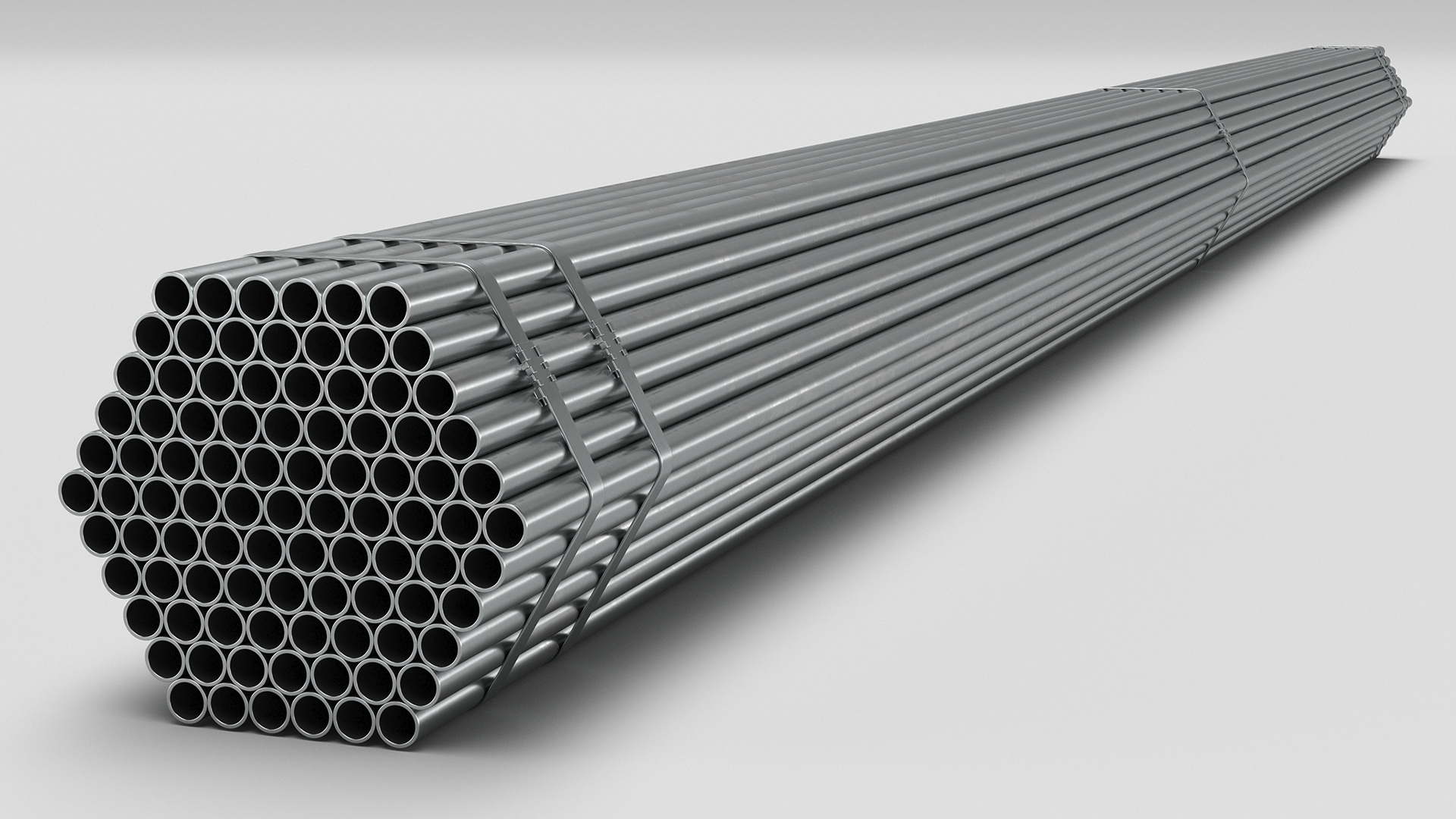 Thin Steel Pipes Bundle 6 Meters 3D