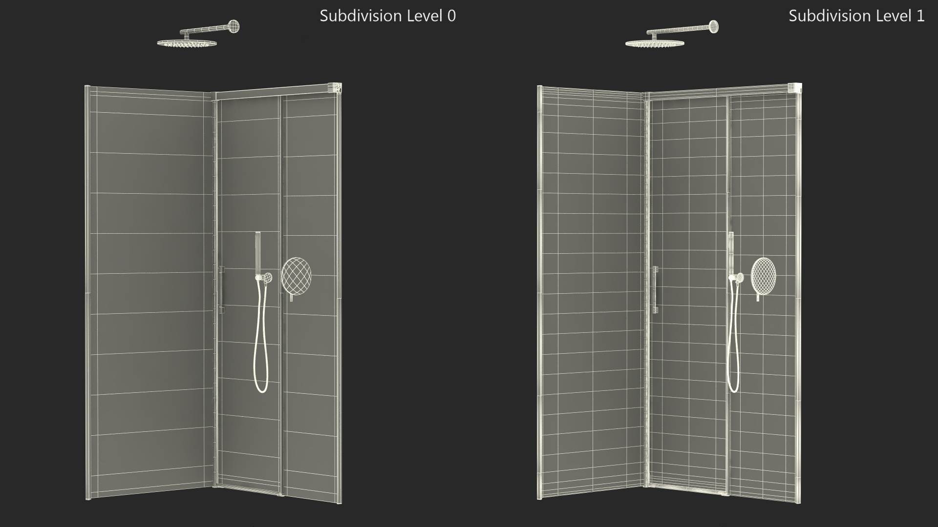 3D Rectangle Shower Enclosure with Sliding Door Silver