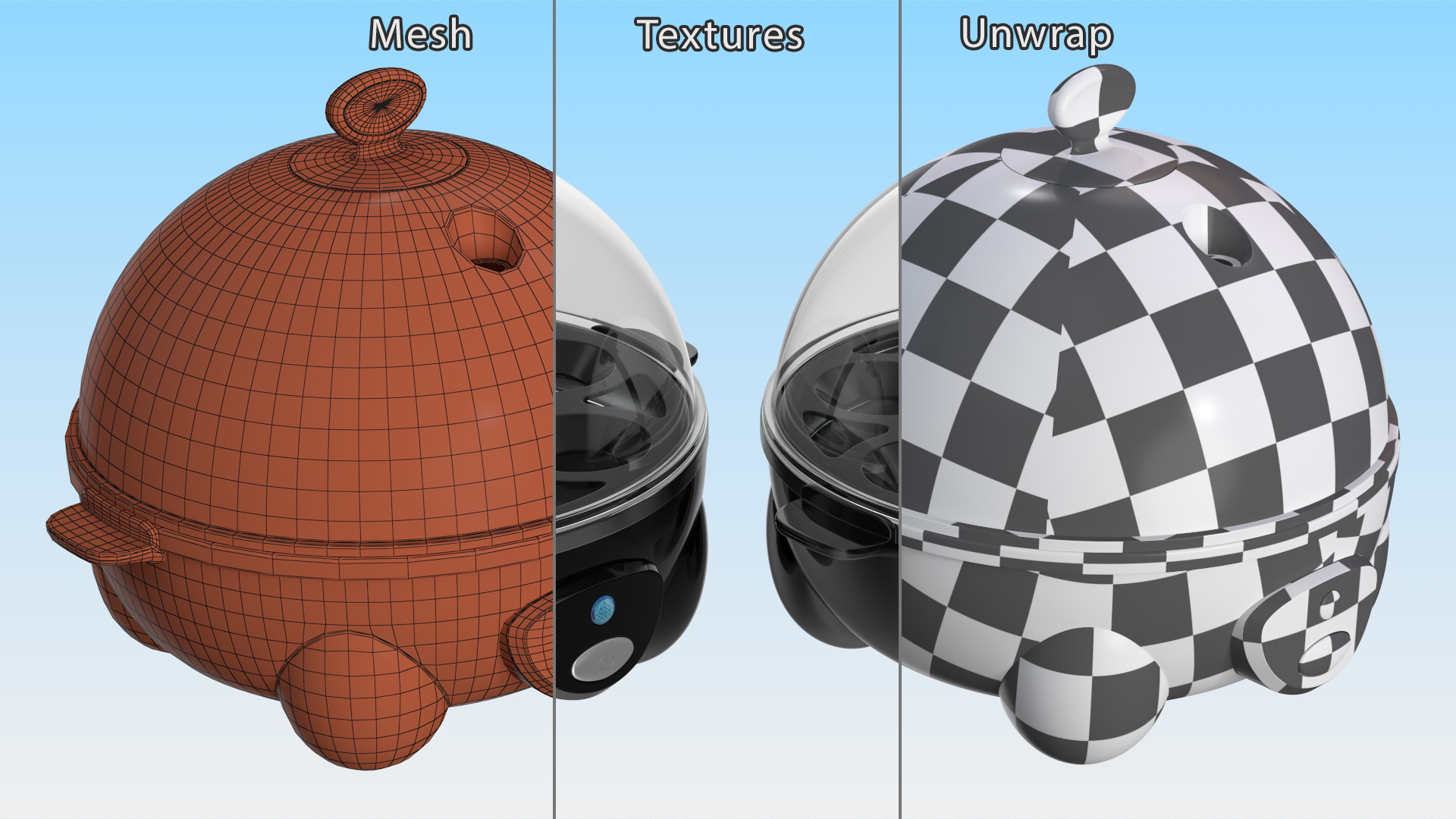 3D Black Egg Cooker