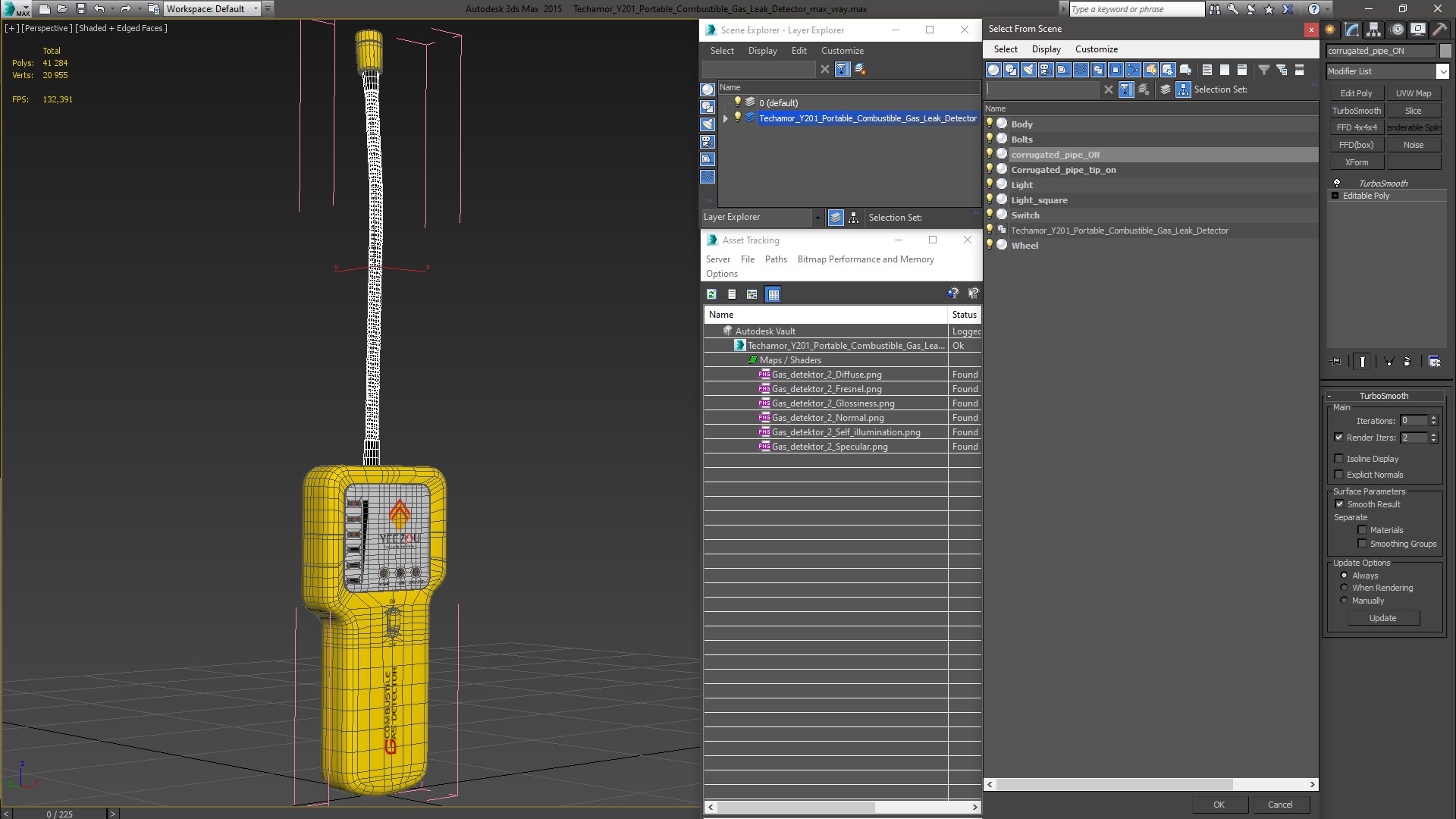 Techamor Y201 Portable Combustible Gas Leak Detector 3D