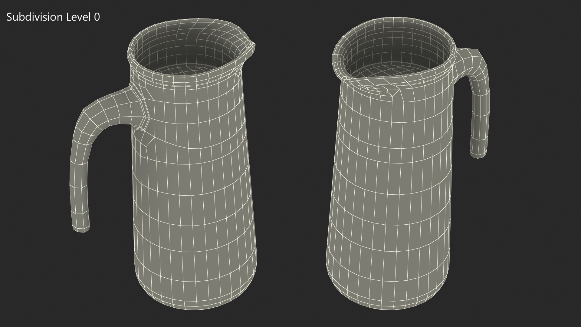 Glass Straight Jug With Water 3D model