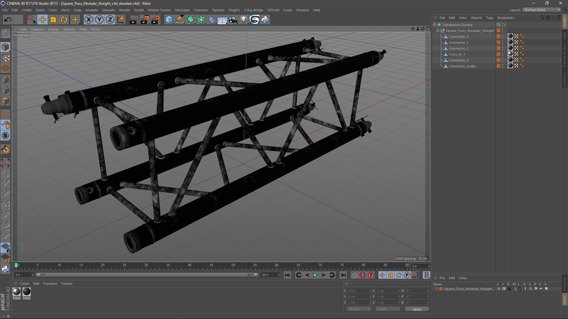 Square Truss Modular Straight 3D model