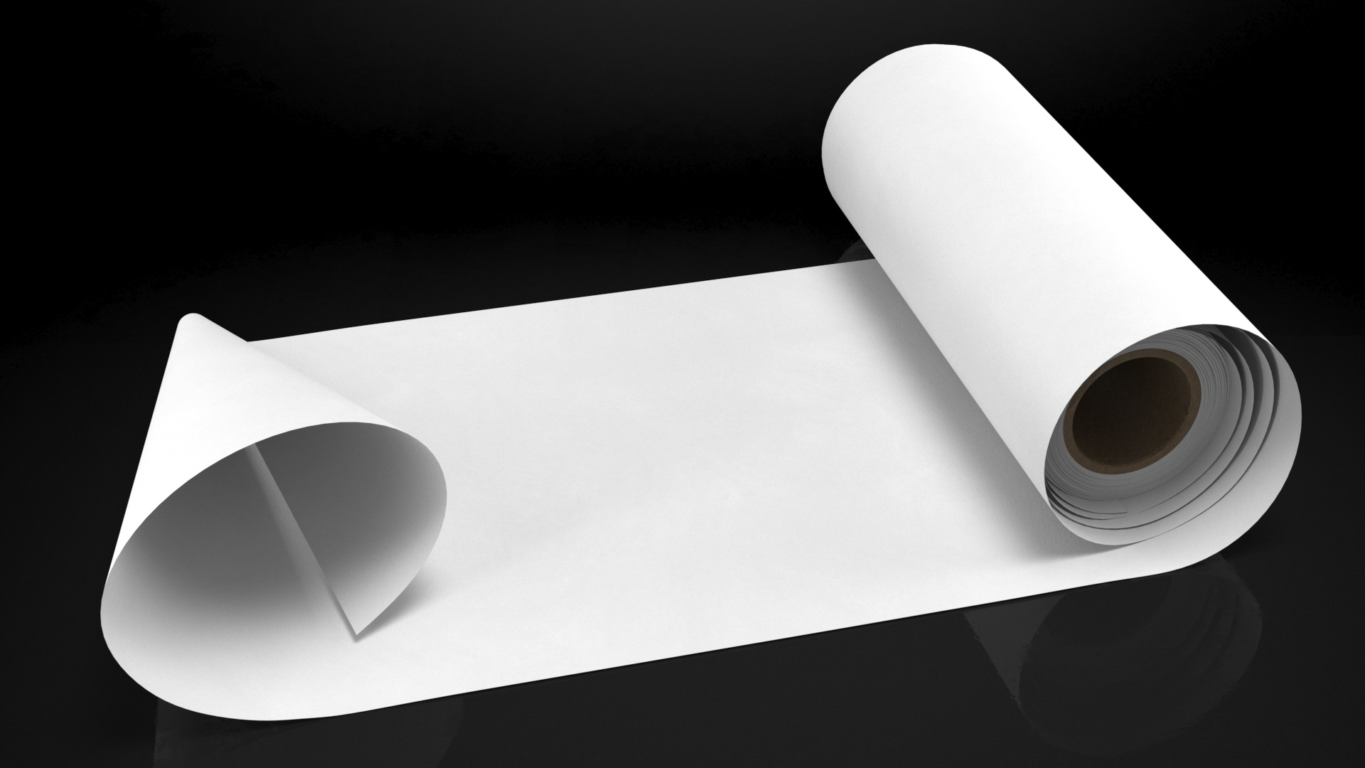 3D Roll of White Paper Unfolded model