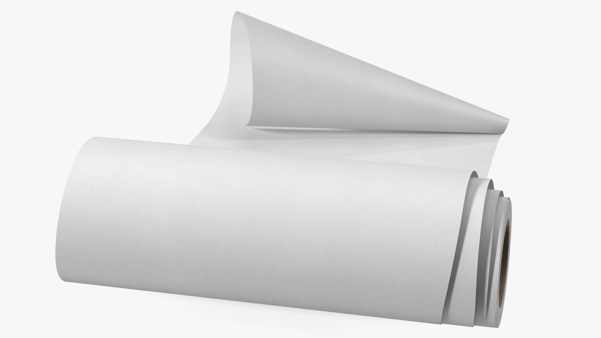 3D Roll of White Paper Unfolded model