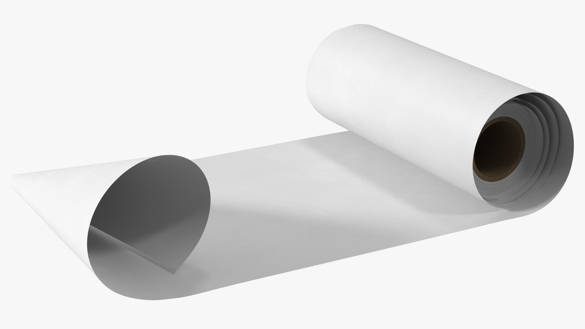 3D Roll of White Paper Unfolded model