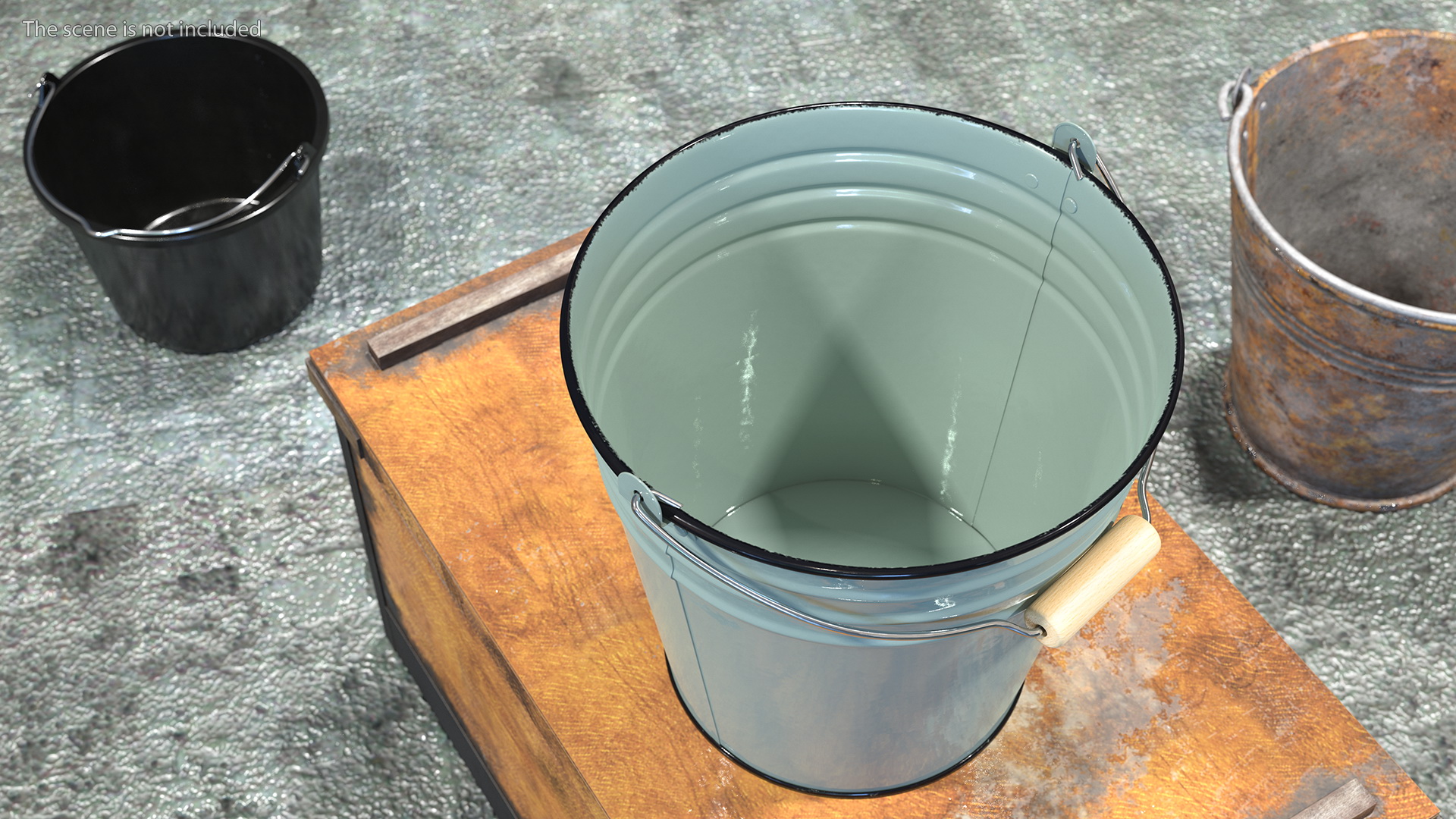 3D Blue Enamel Bucket 5L