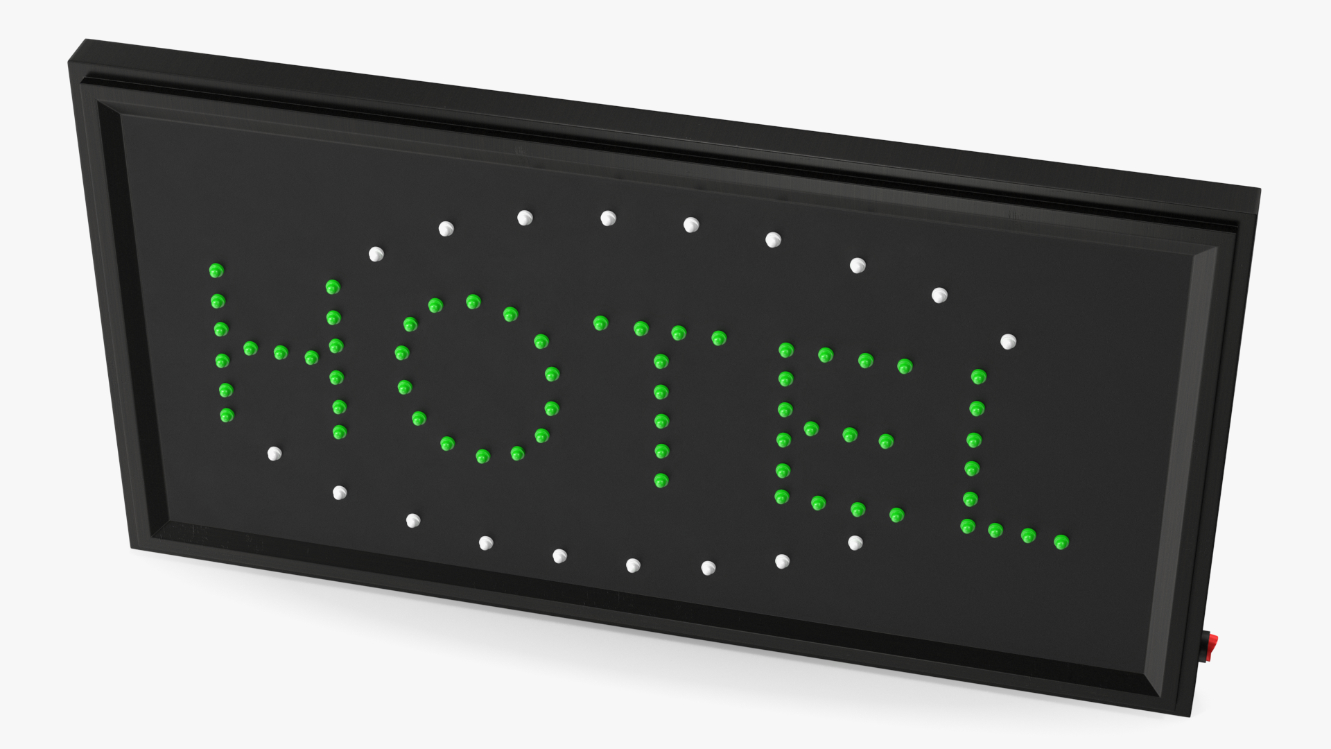 Green Hotel LED Neon Sign OFF 3D model