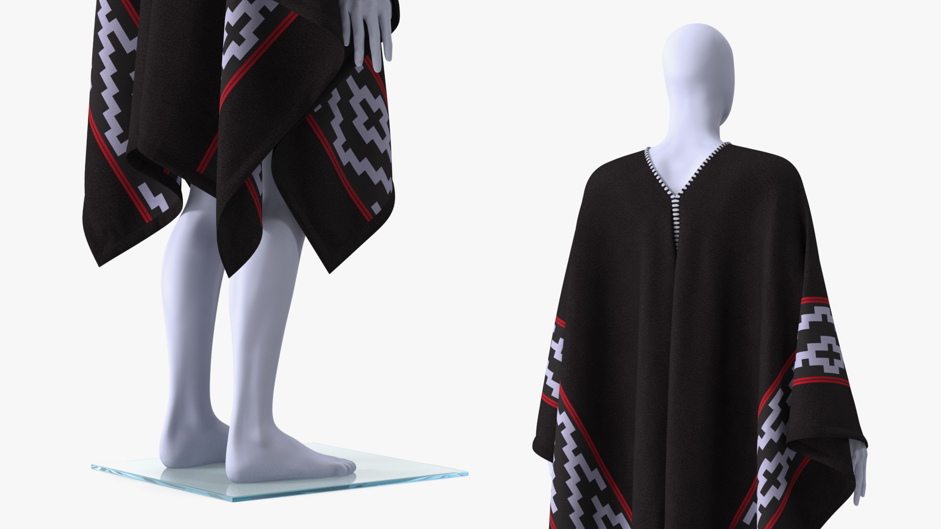 3D model Black Poncho on Mannequin