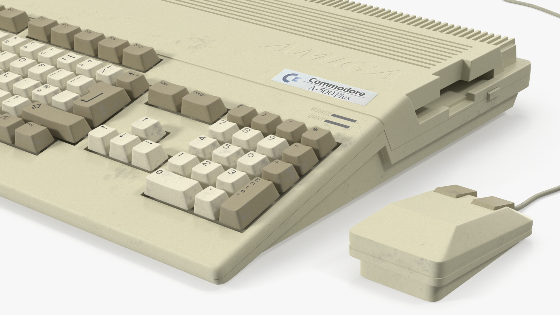 3D Amiga 500 Home Computer Old Keyboard