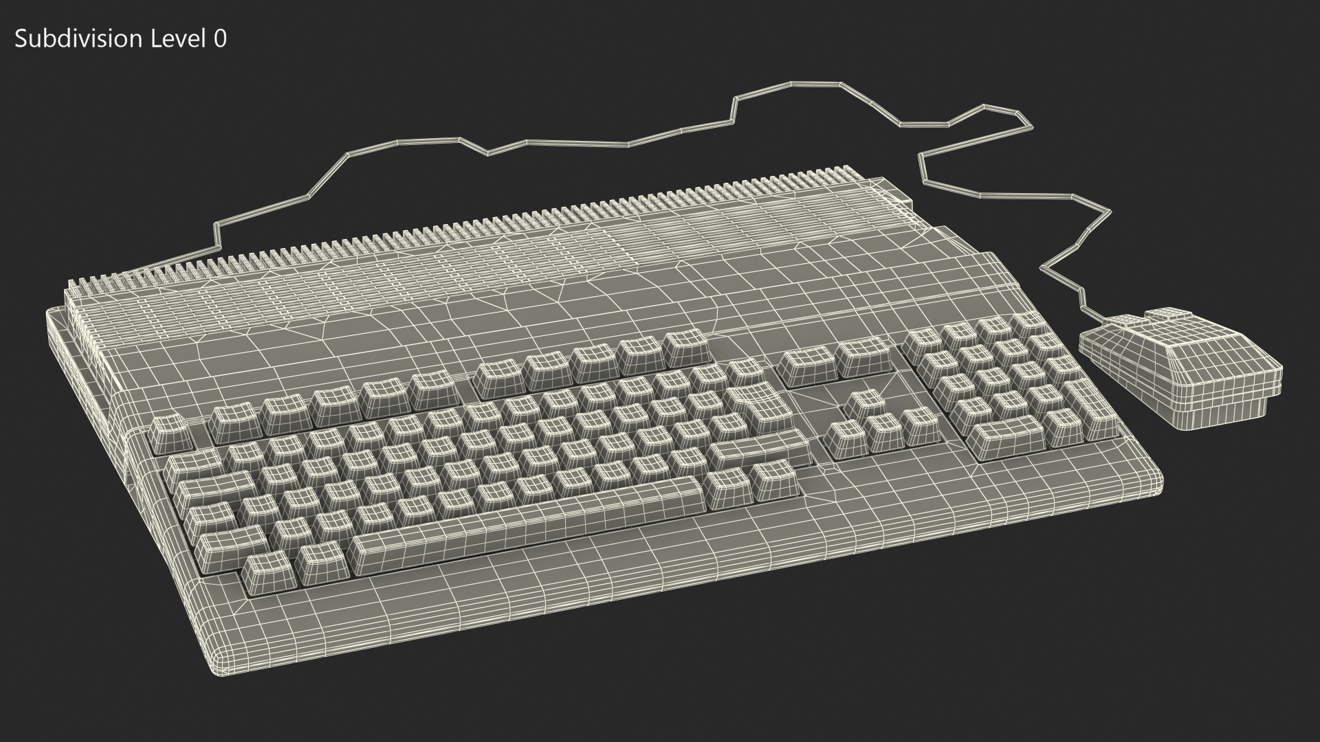 3D Amiga 500 Home Computer Old Keyboard