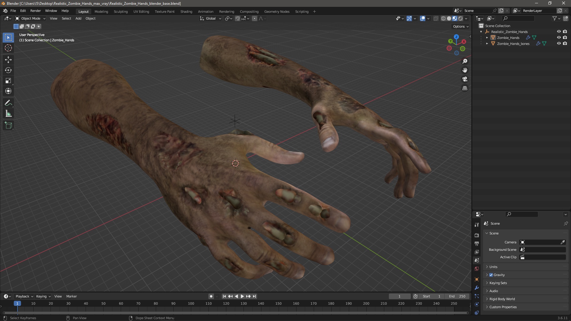 Realistic Zombie Hands 3D