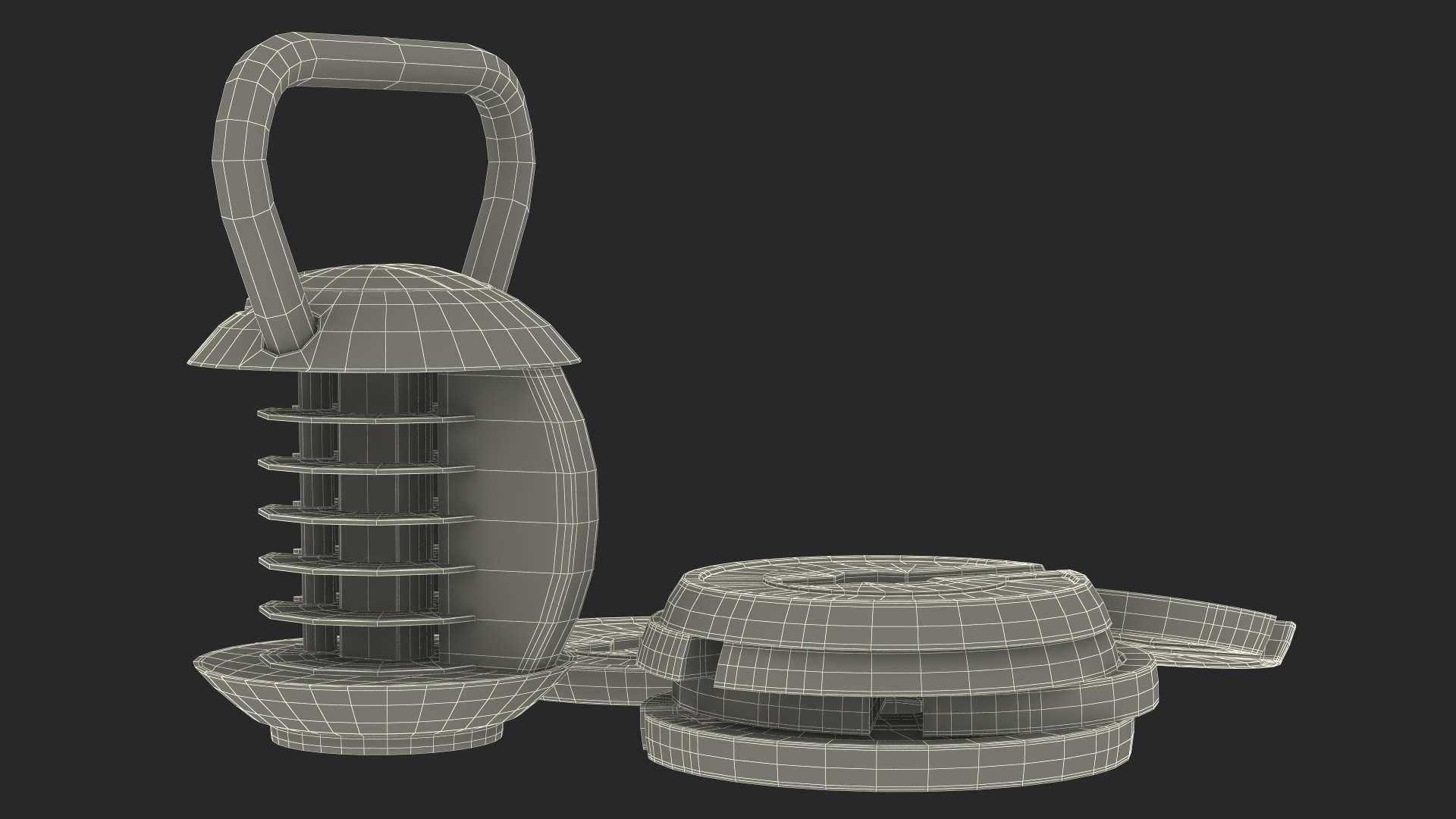 3D model Kettlebell with Disks Red