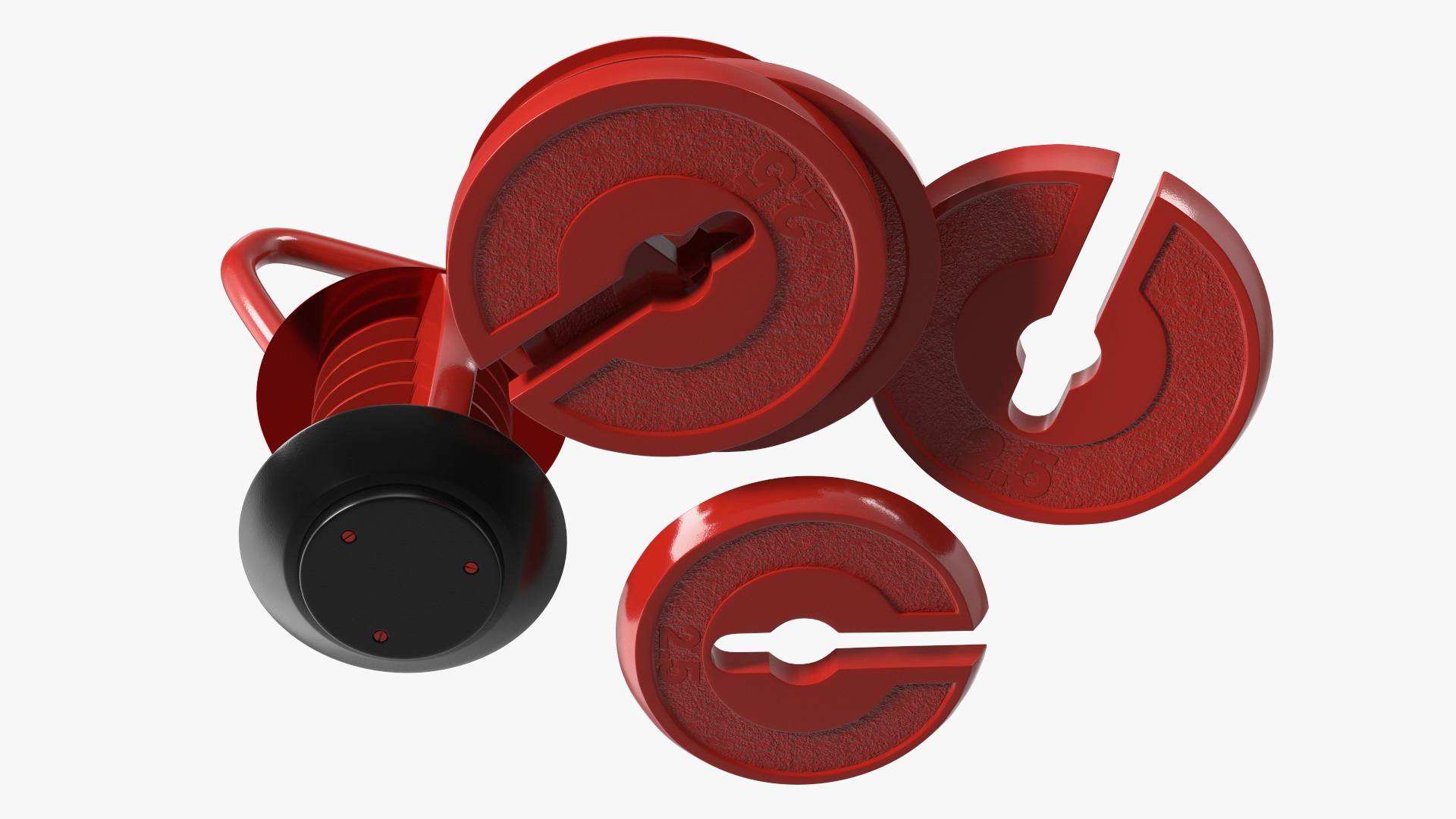 3D model Kettlebell with Disks Red