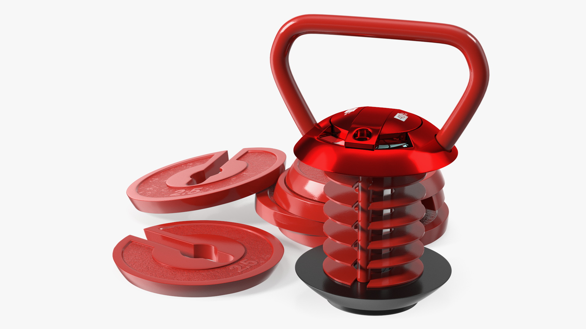 3D model Kettlebell with Disks Red