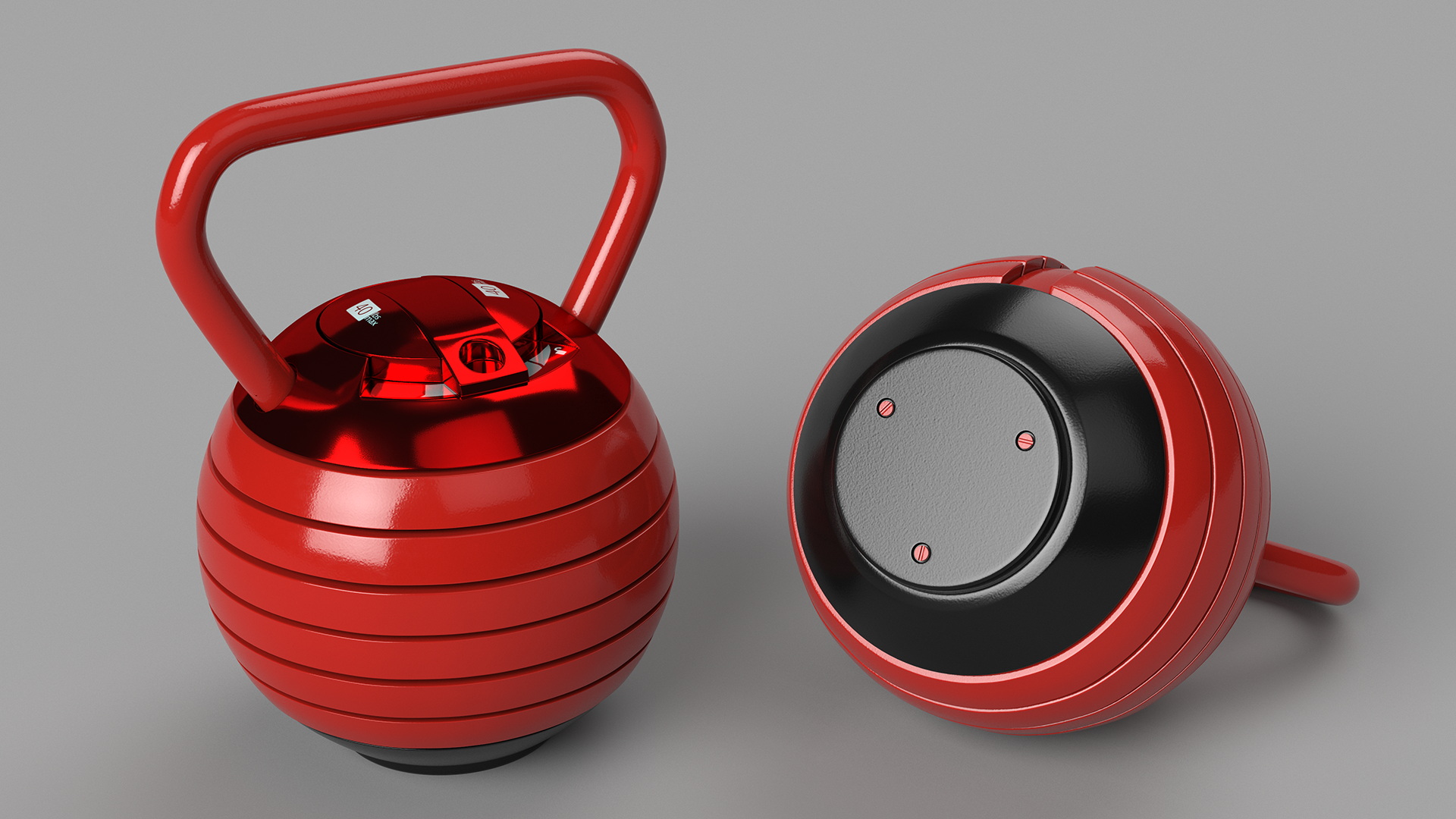 3D model Kettlebell with Disks Red