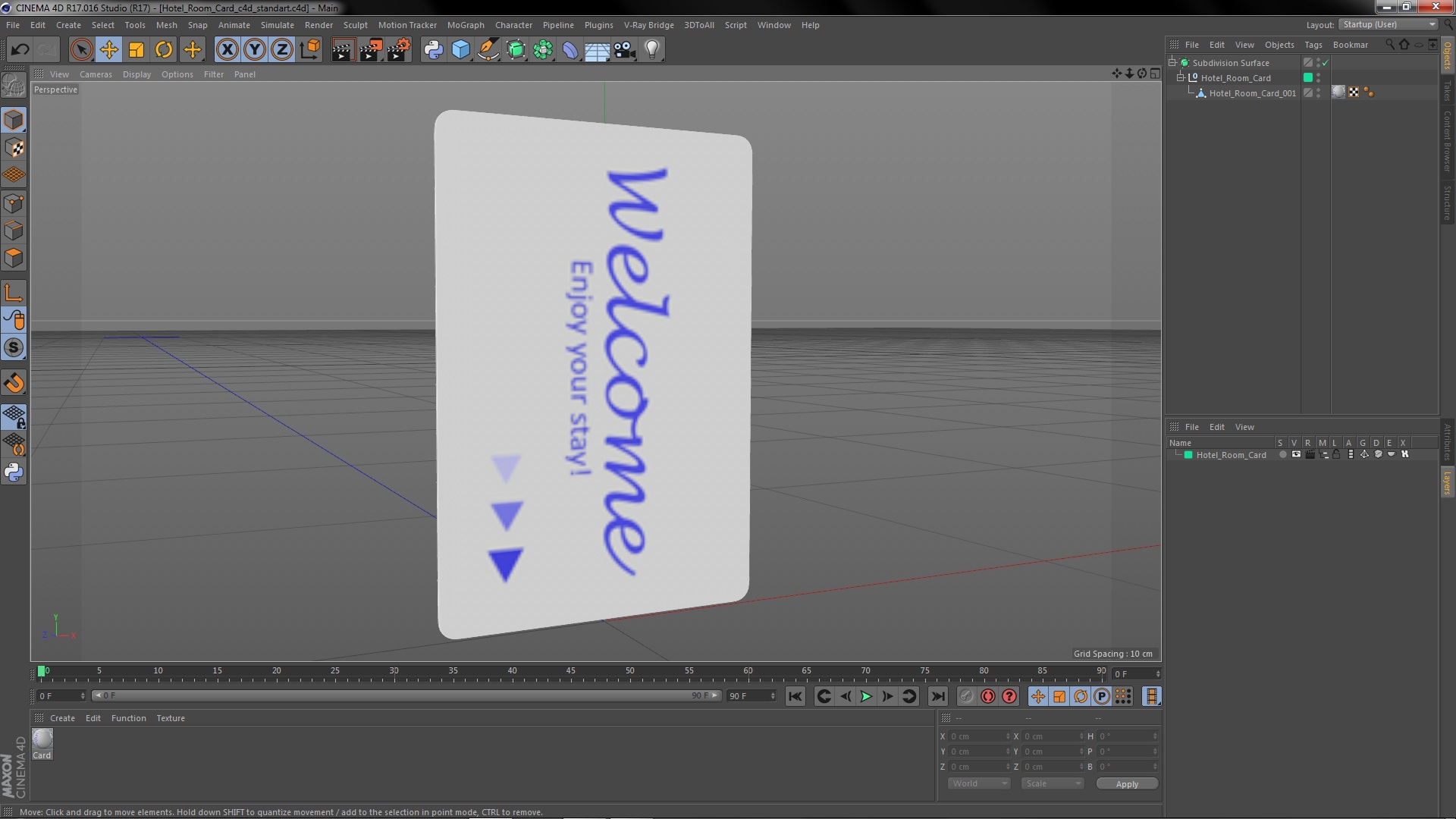 3D model Hotel Room Card