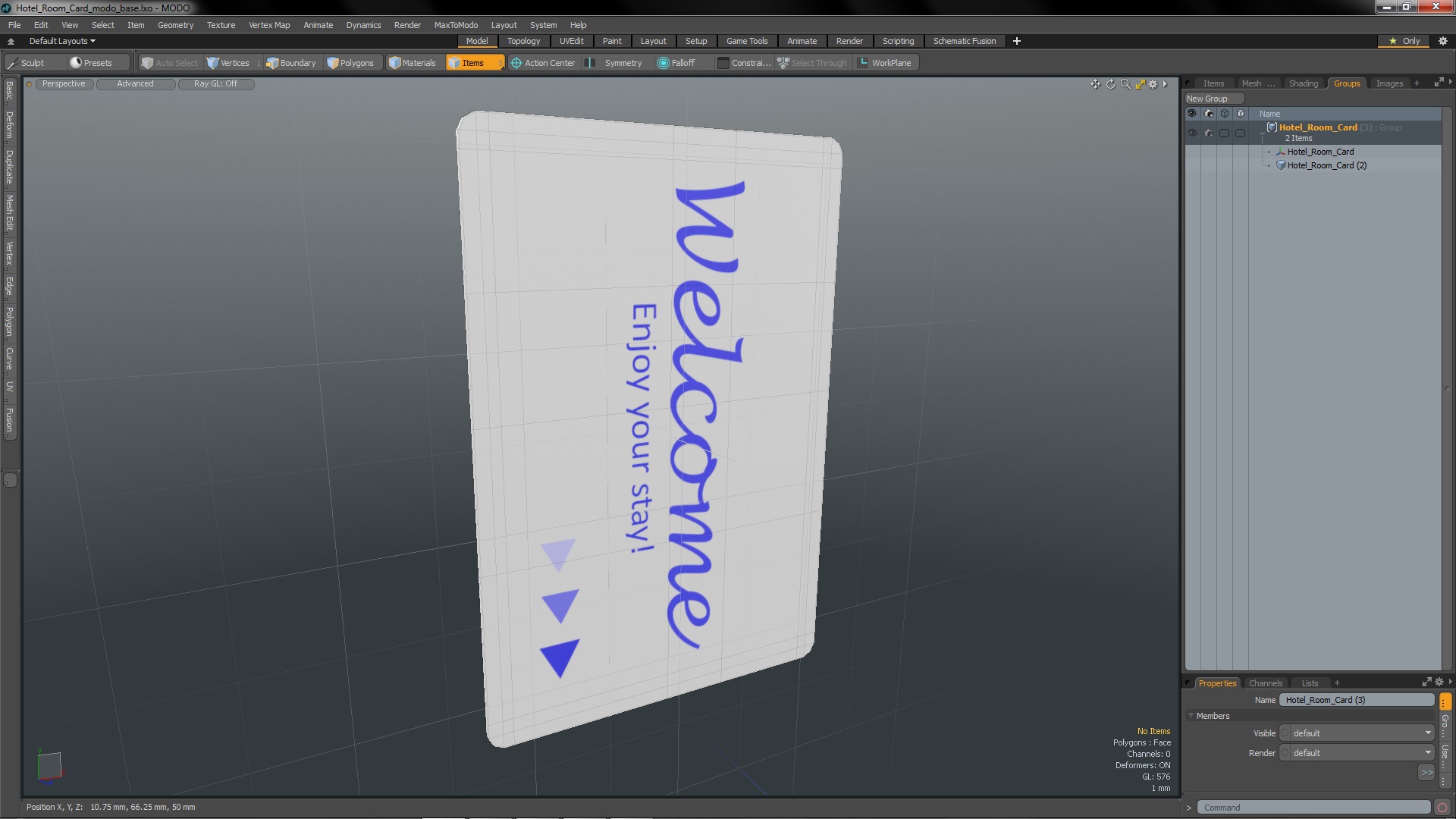 3D model Hotel Room Card