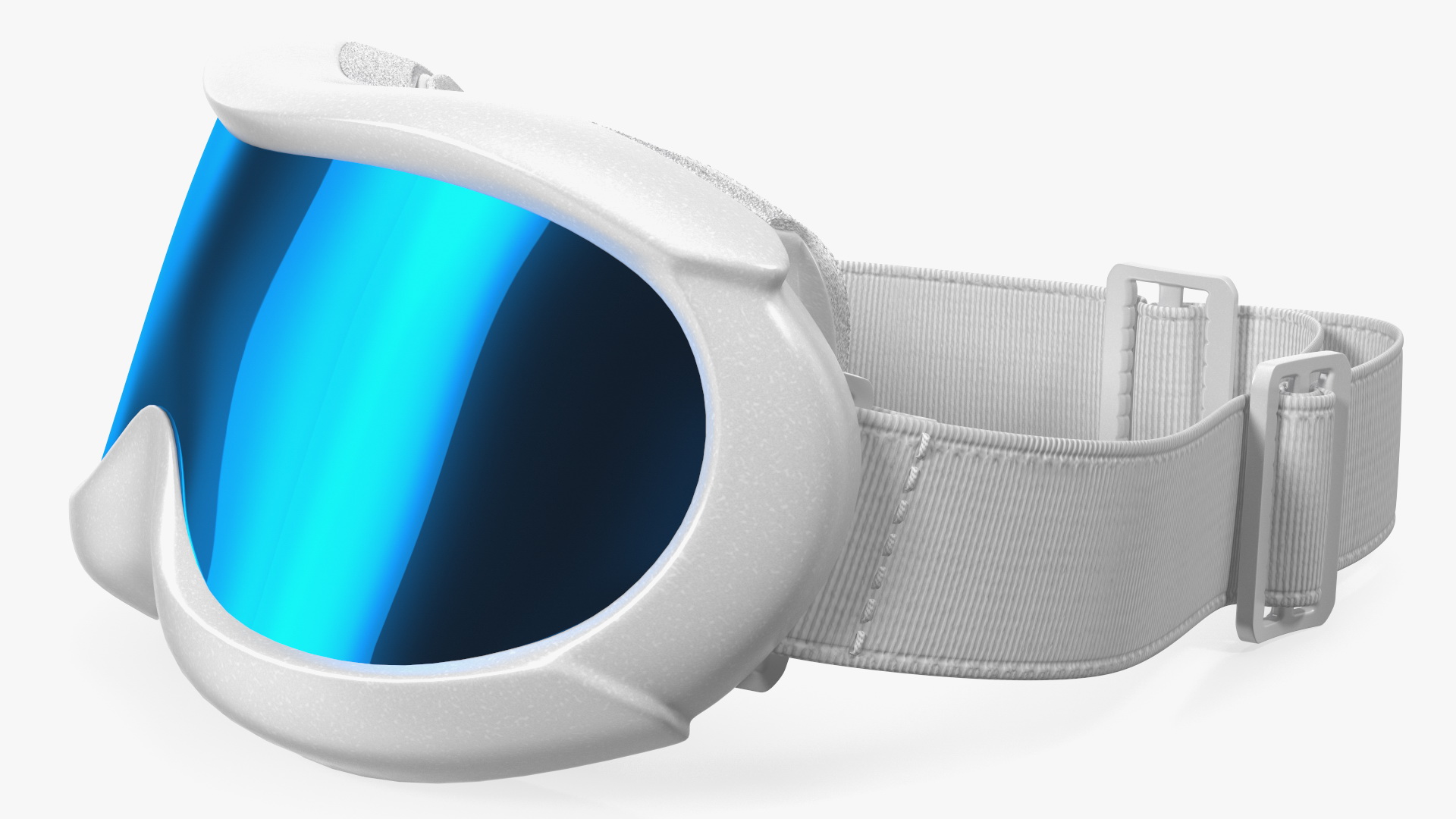 3D White Ski Goggles with Blue Glass model