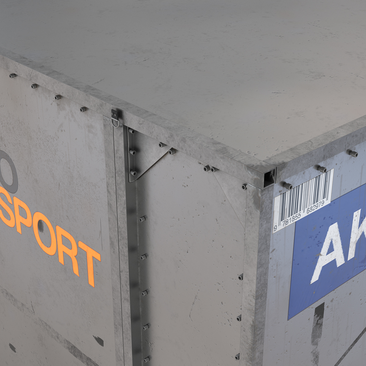 3D Airport Cargo Container model