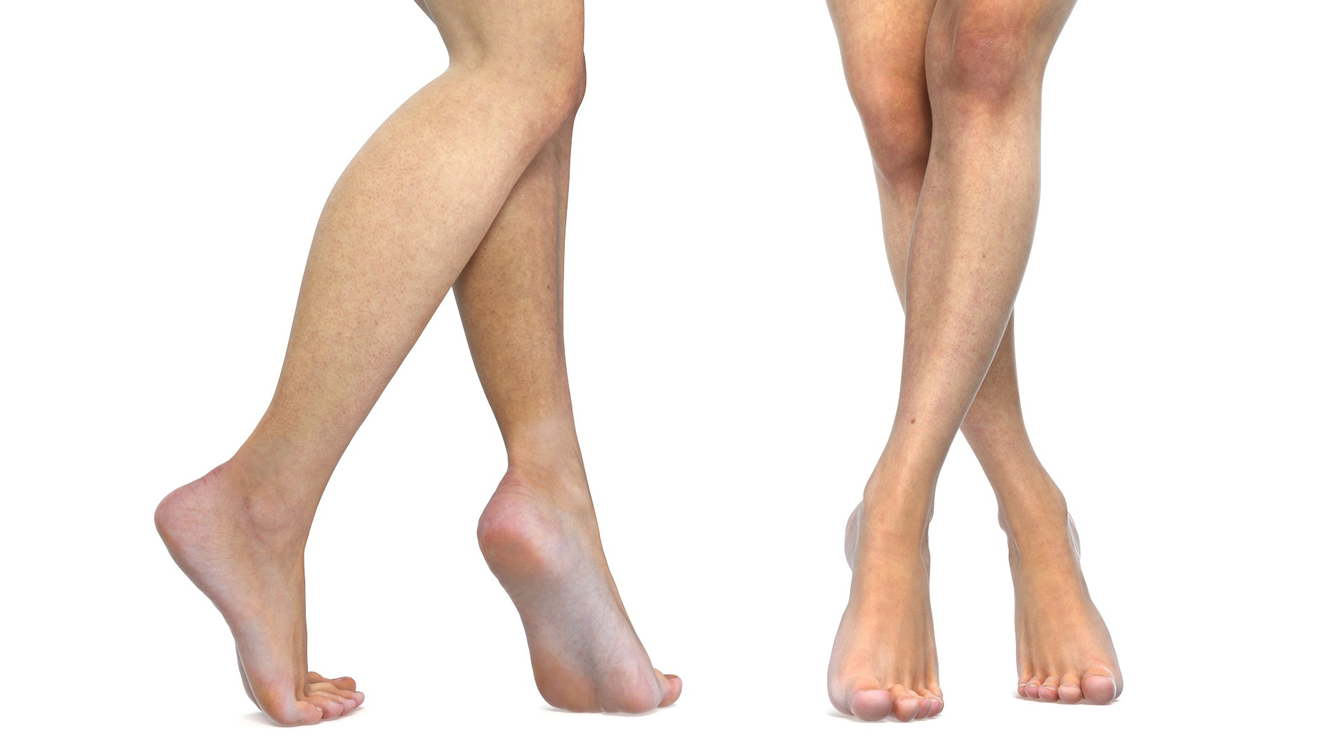 3D Woman Feet are Raised on Her Toes model