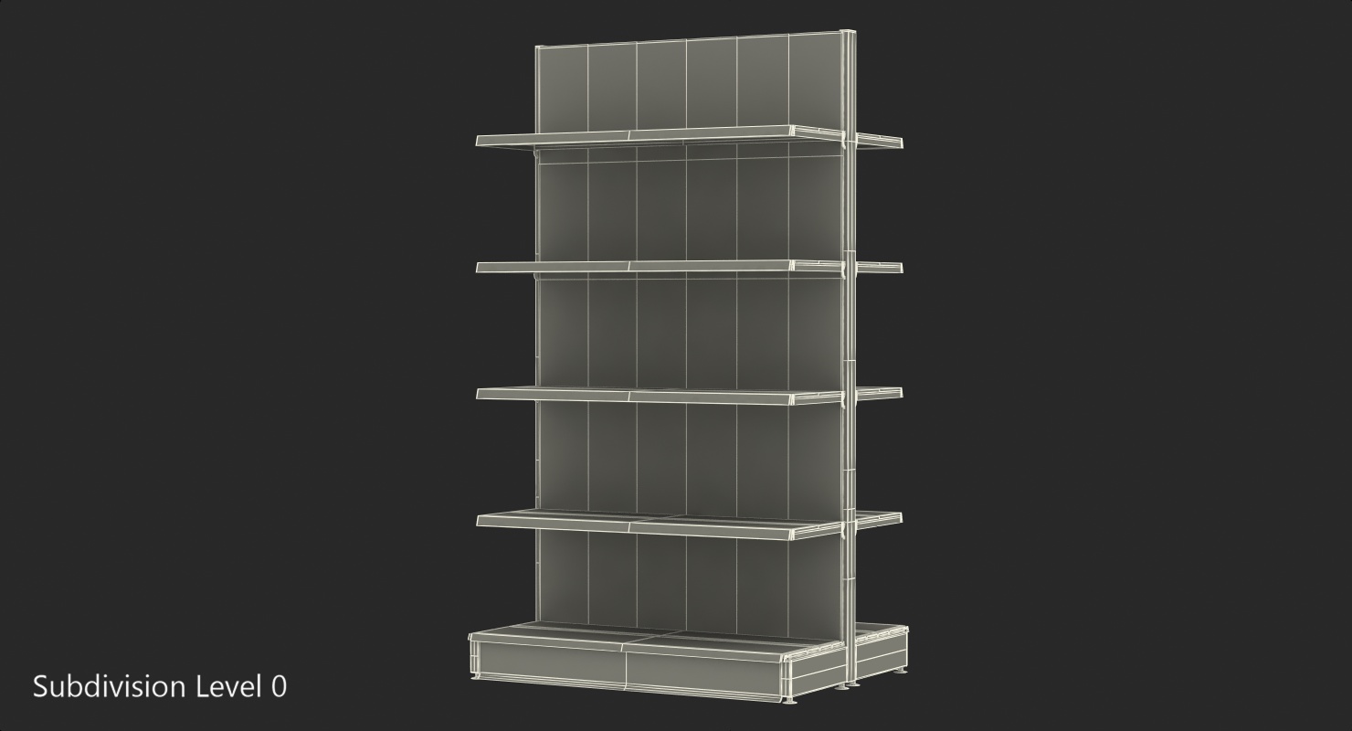 3D model Store Double-Sided Supermarket Rack