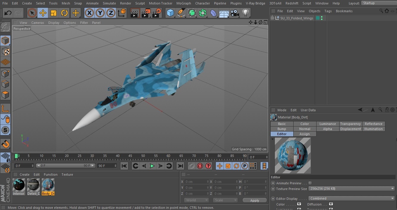 3D SU 33 Folded Wings model