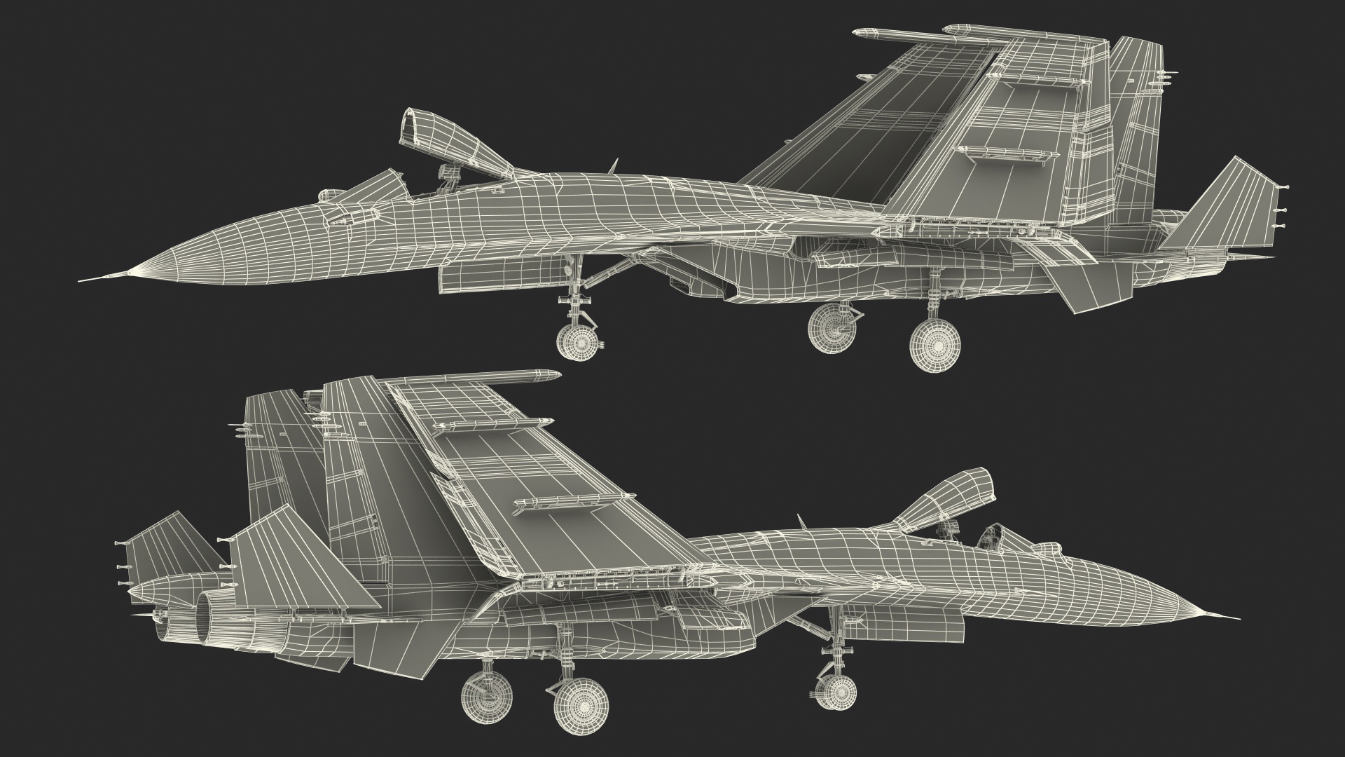 3D SU 33 Folded Wings model