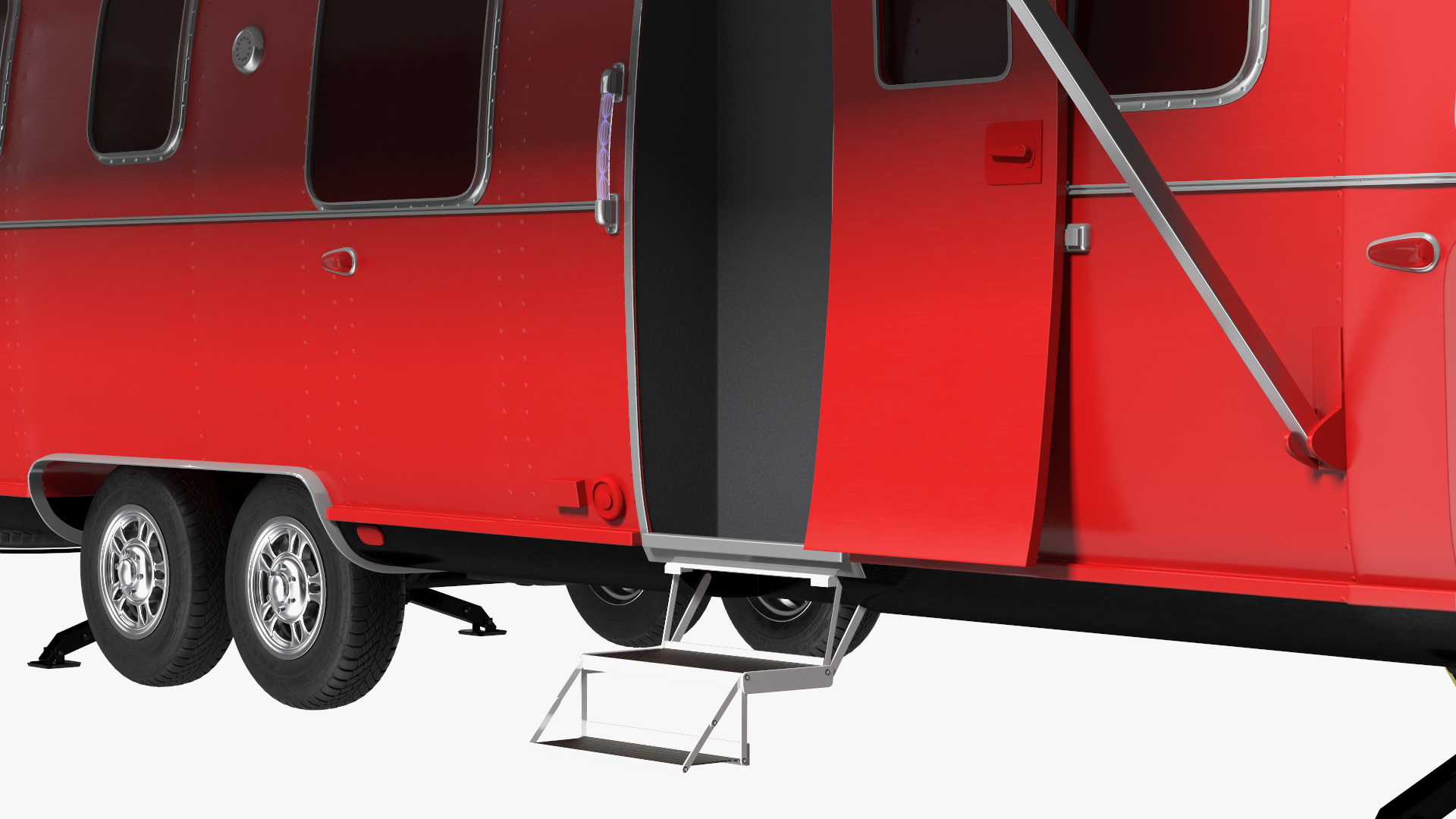 3D Travel Trailer Classic Red Rigged model