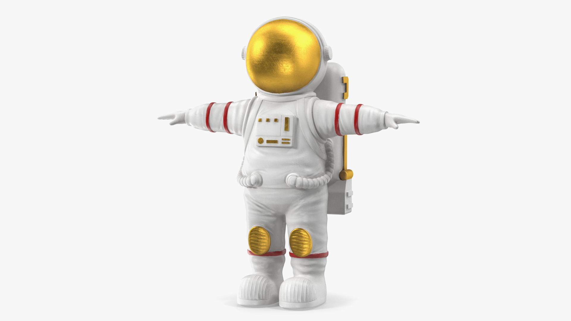 3D Astronaut Toy Character White T-pose