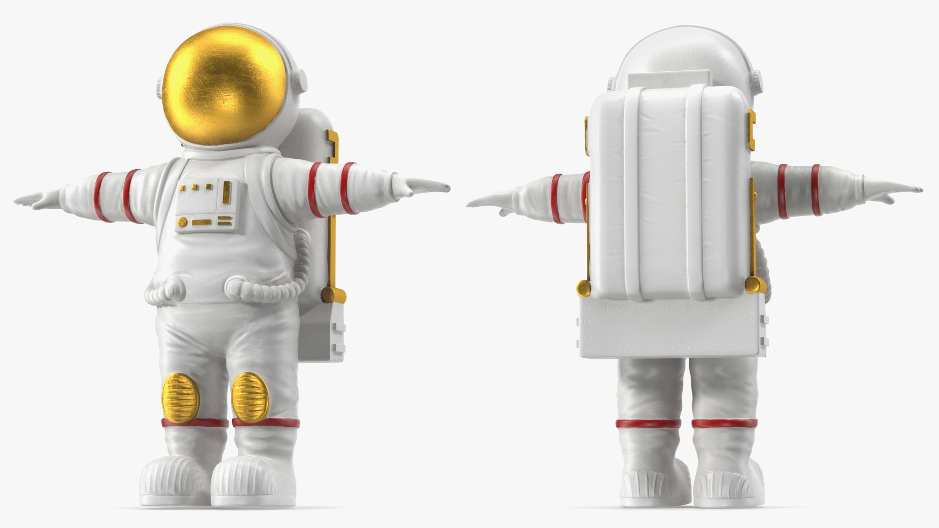 3D Astronaut Toy Character White T-pose