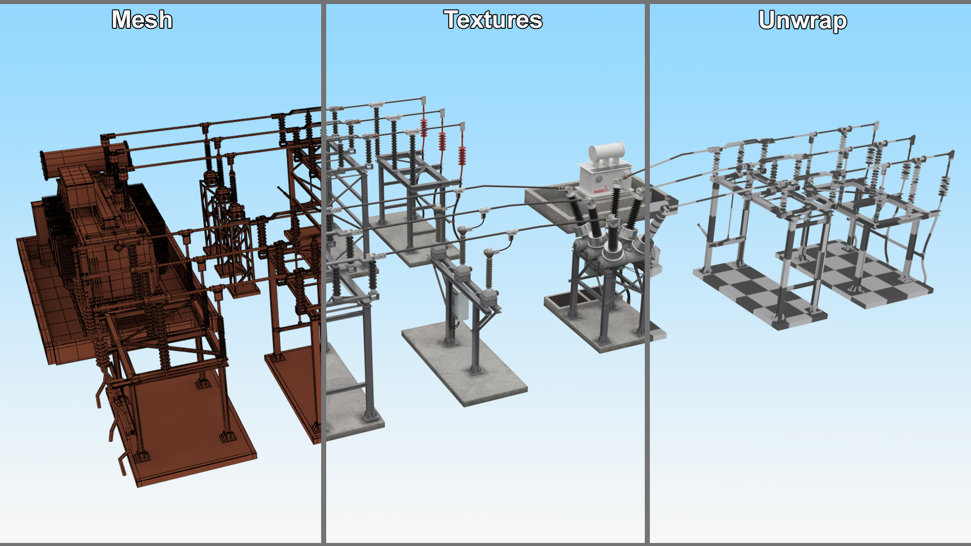 3D Electrical Grid Station model