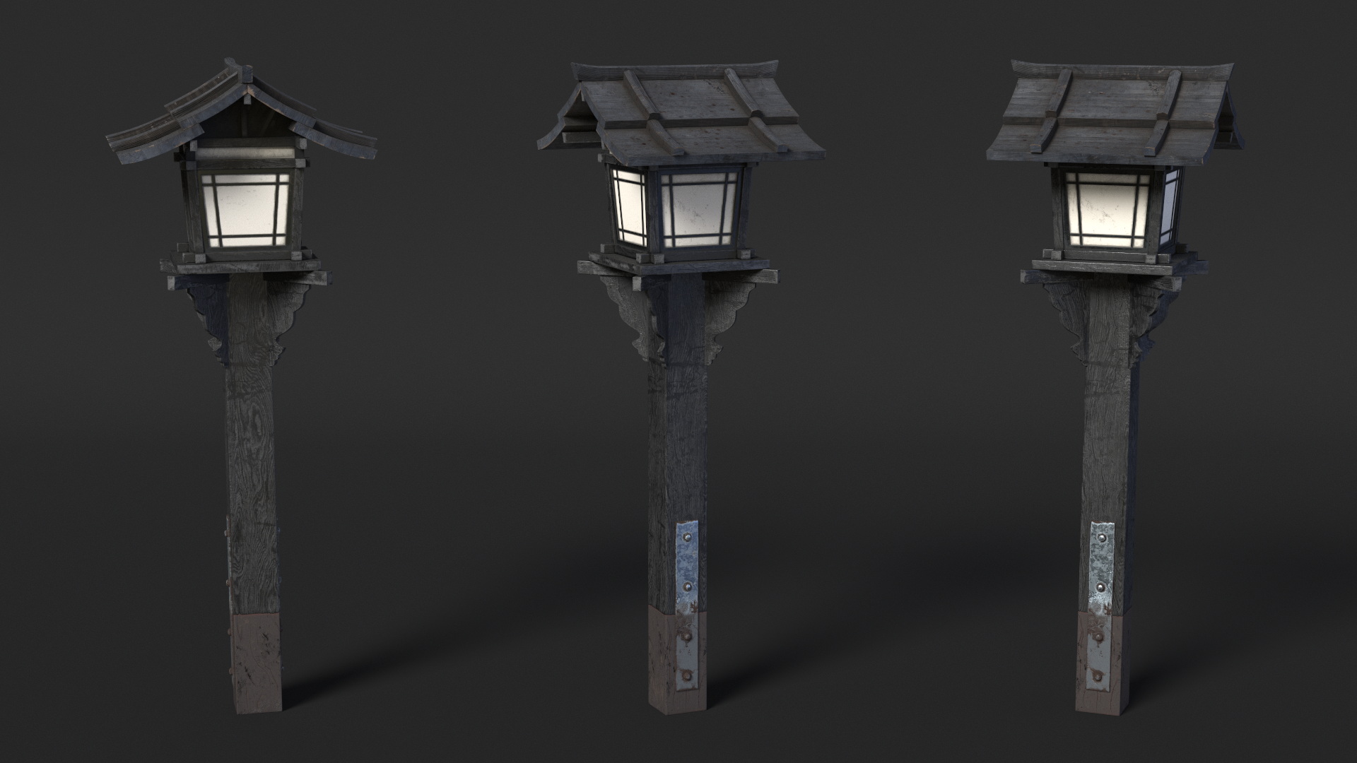 Traditional Japanese Lantern Old 3D