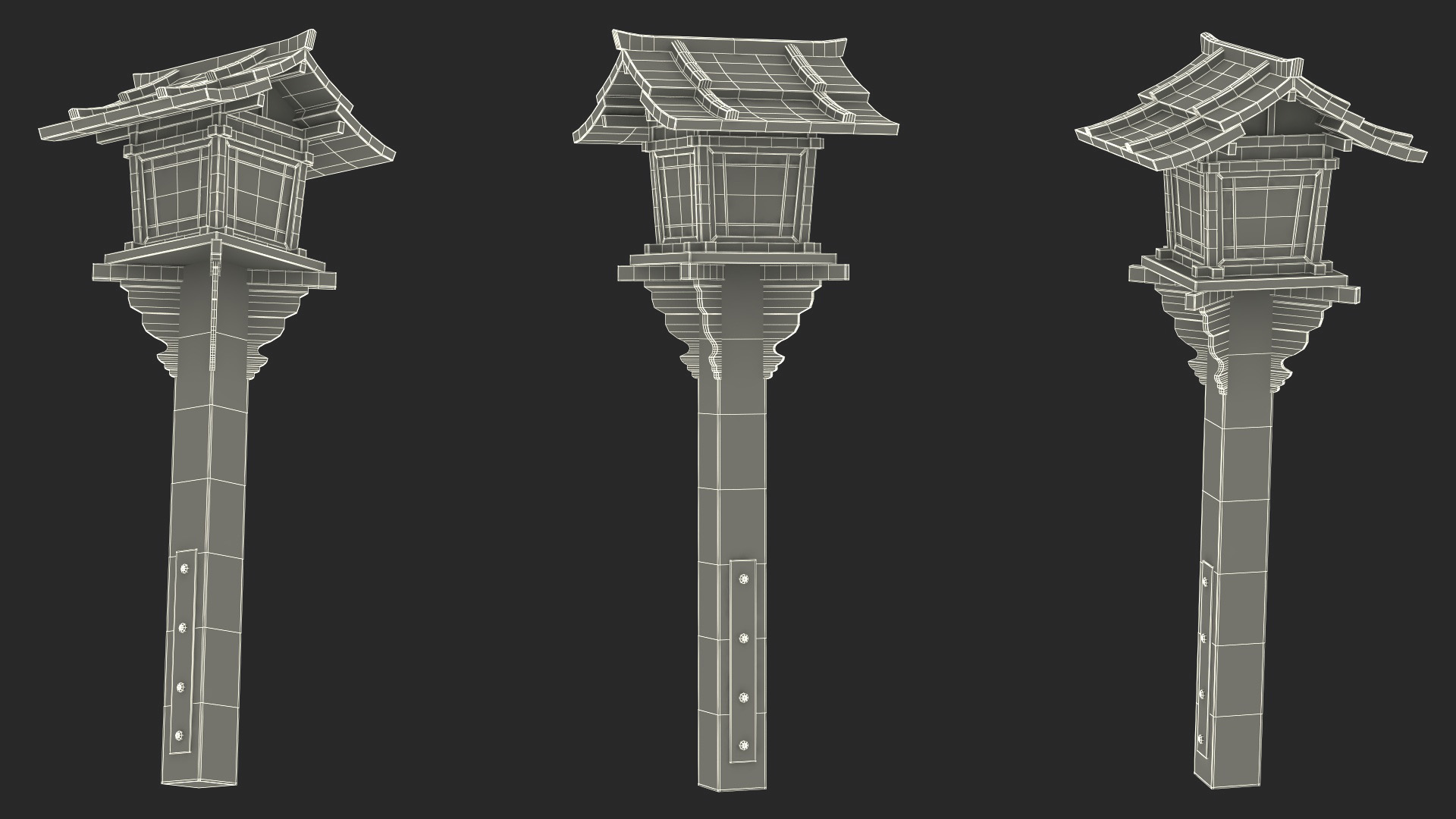 Traditional Japanese Lantern Old 3D