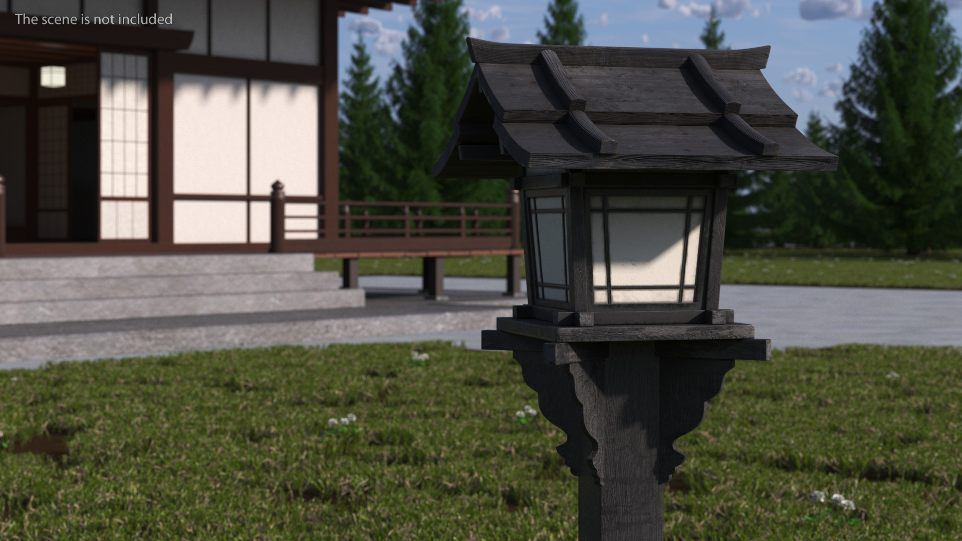 Traditional Japanese Lantern Old 3D