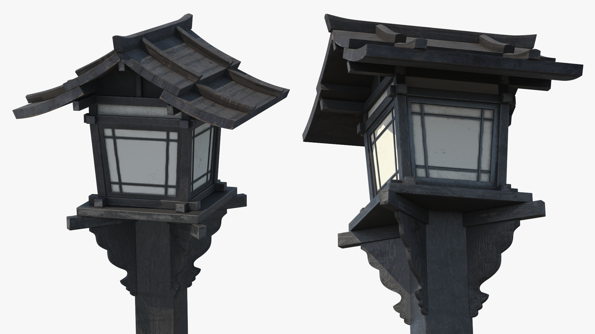 Traditional Japanese Lantern Old 3D