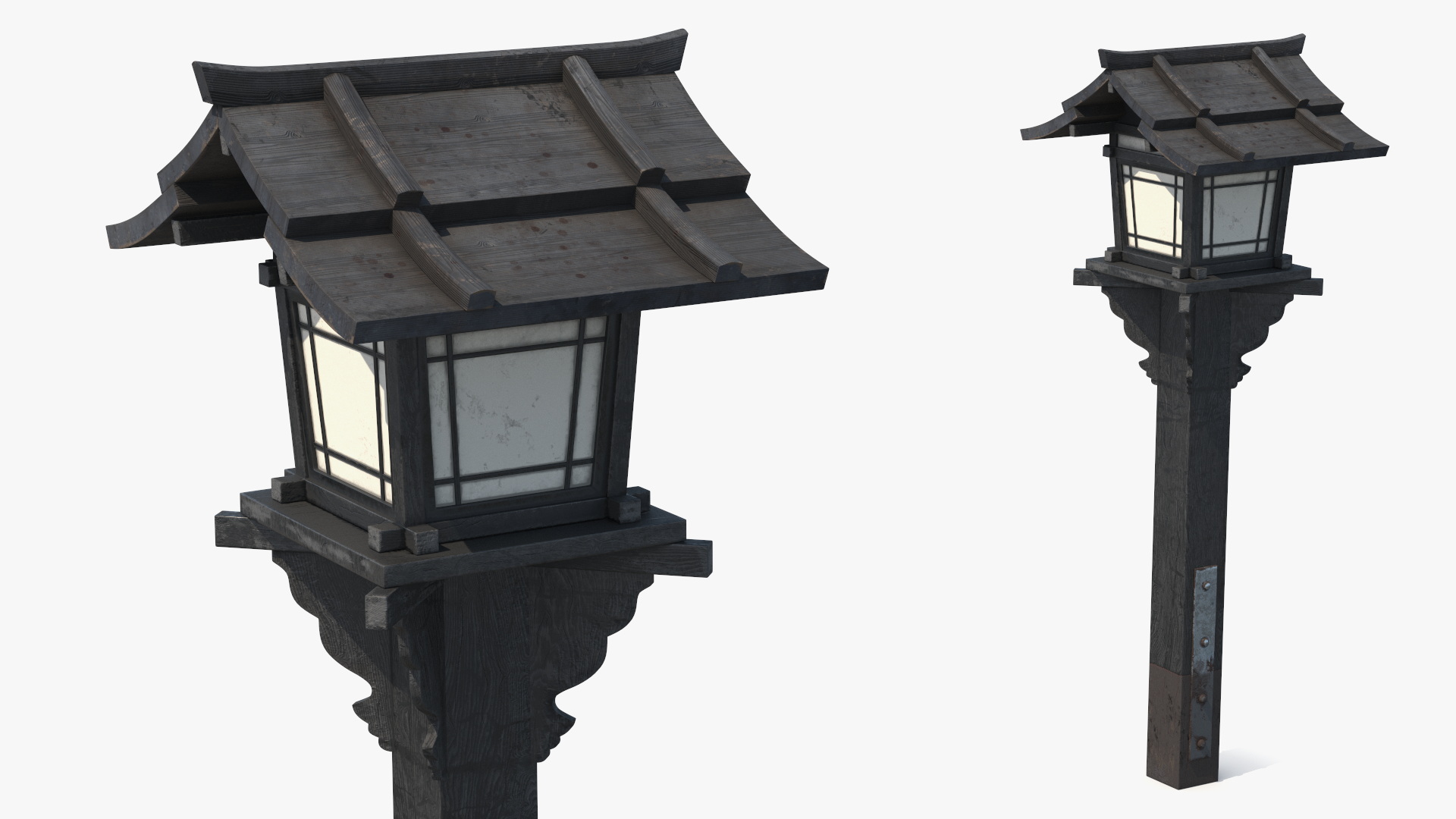 Traditional Japanese Lantern Old 3D