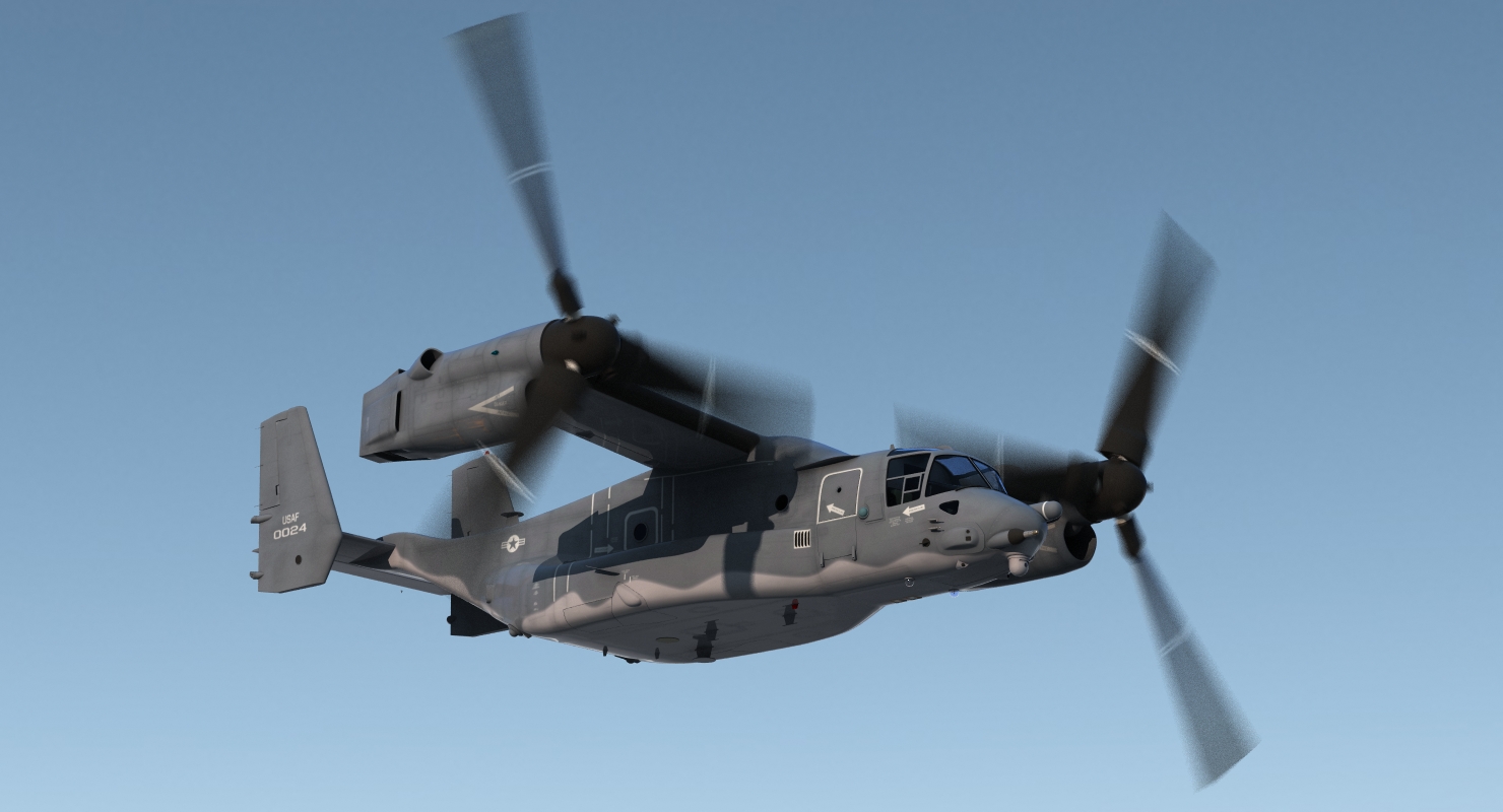 V 22 Osprey Transport Aircraft Rigged 3D