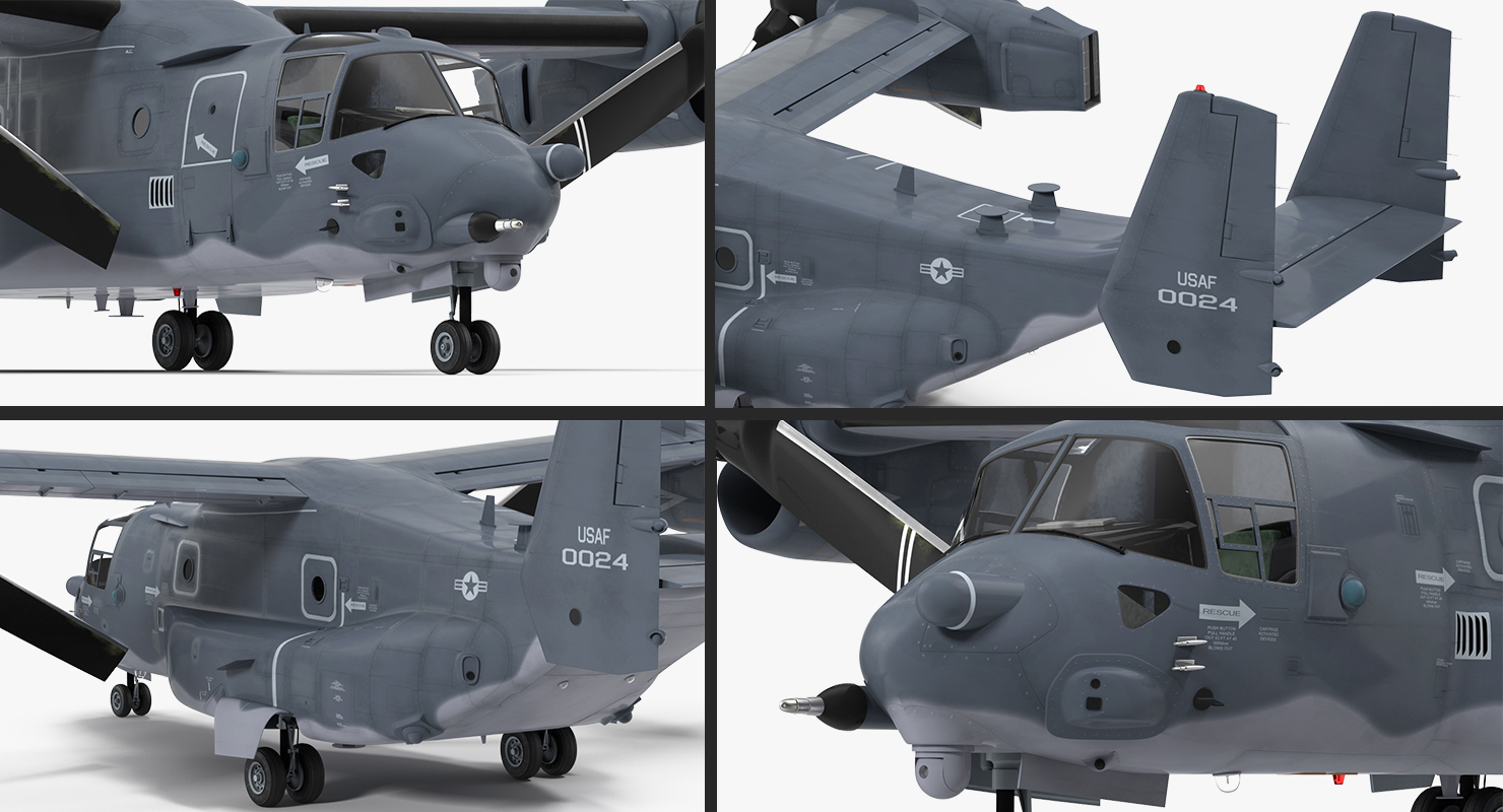 V 22 Osprey Transport Aircraft Rigged 3D