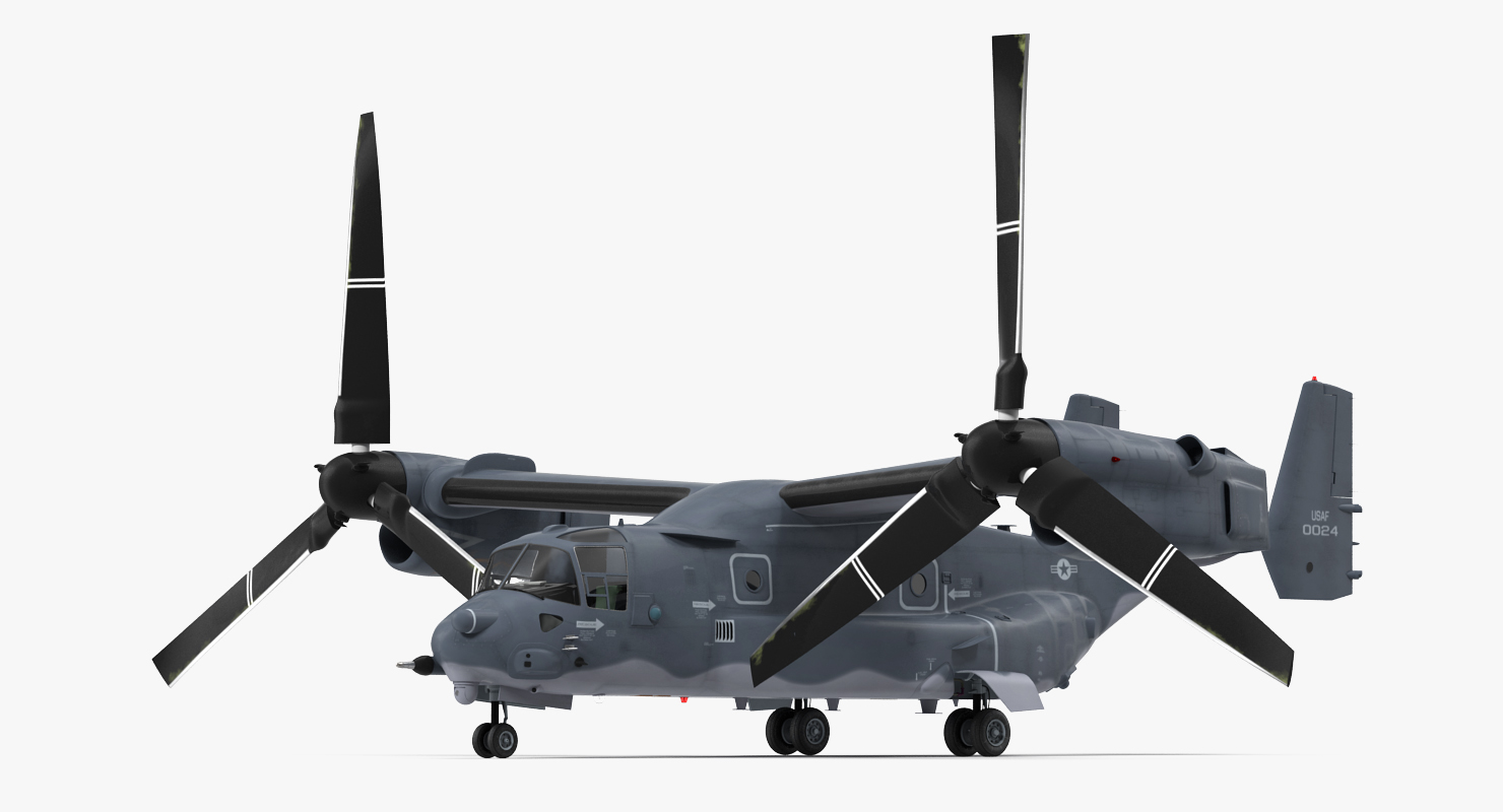 V 22 Osprey Transport Aircraft Rigged 3D