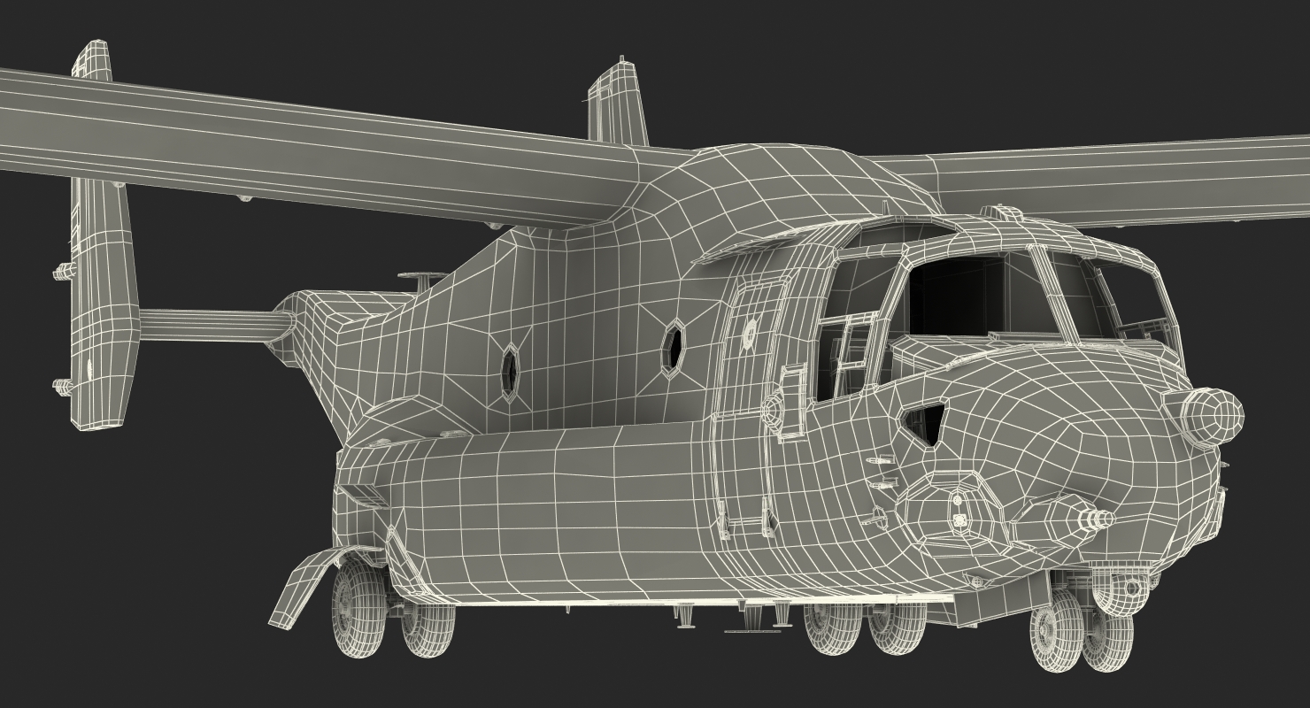 V 22 Osprey Transport Aircraft Rigged 3D